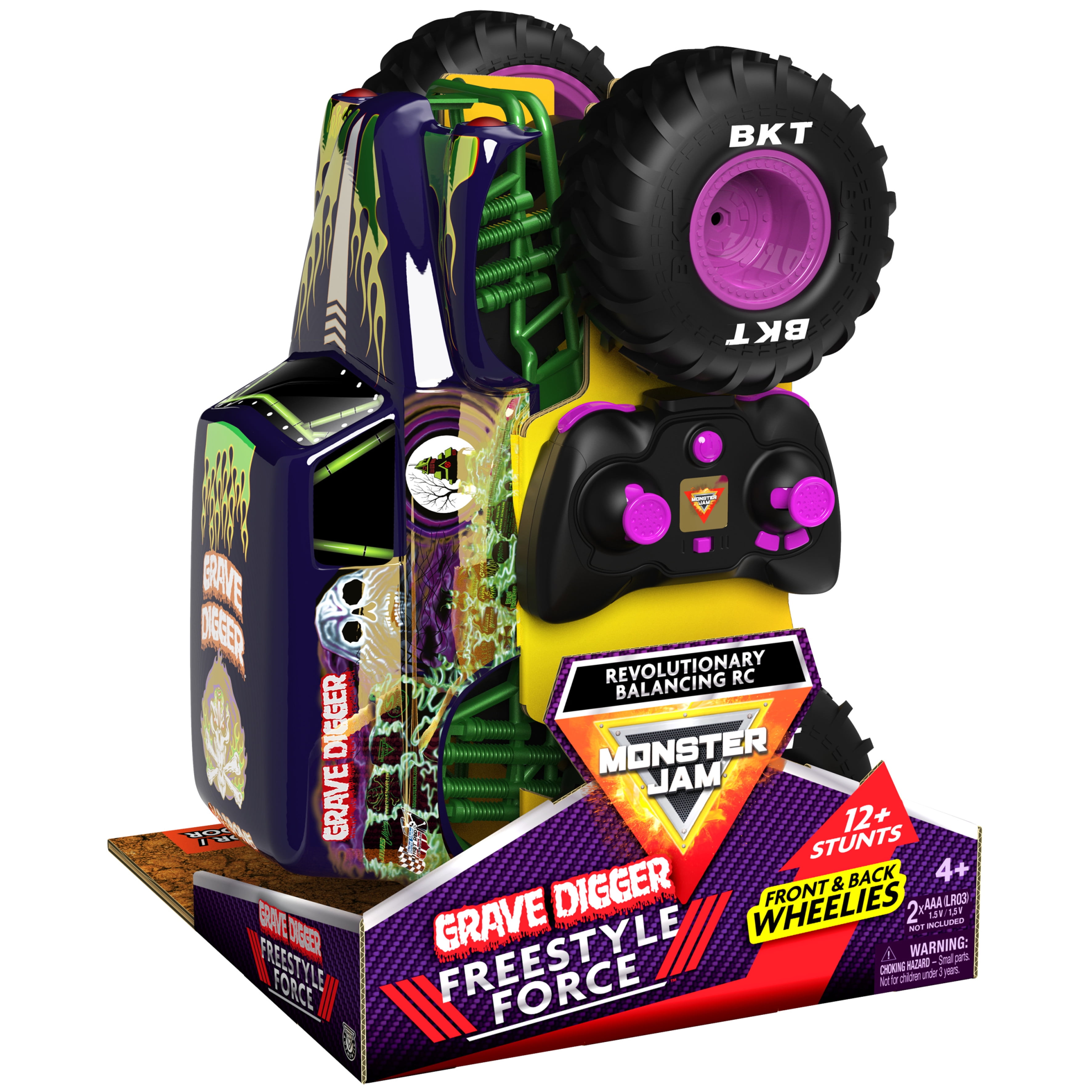 Monster Jam Grave Digger Freestyle Force RC Monster Truck, 1:15 Scale - Image 3