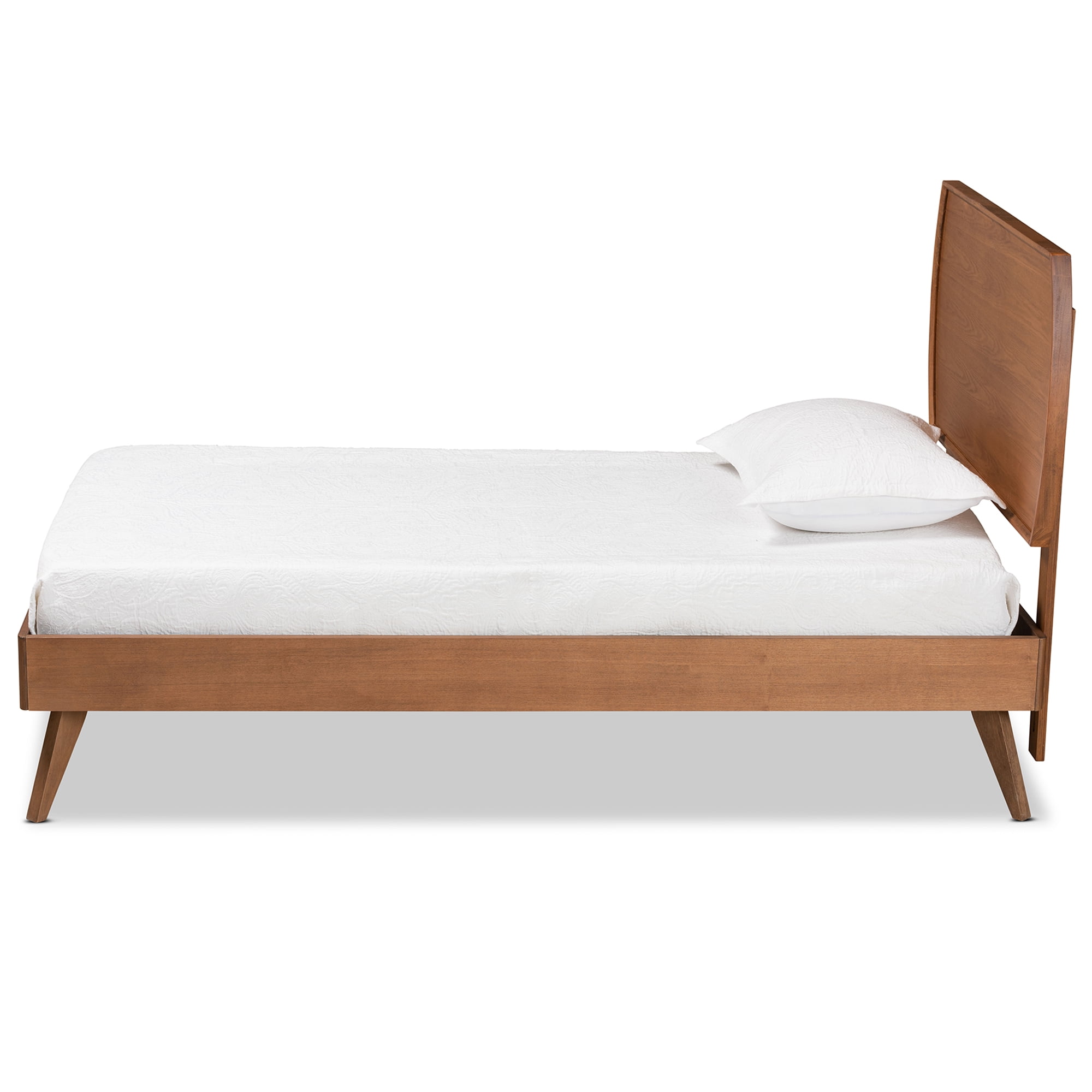 Baxton Studio Aimi Mid-Century Engineered Wood Platform Bed, Twin, Walnut Brown - Image 2