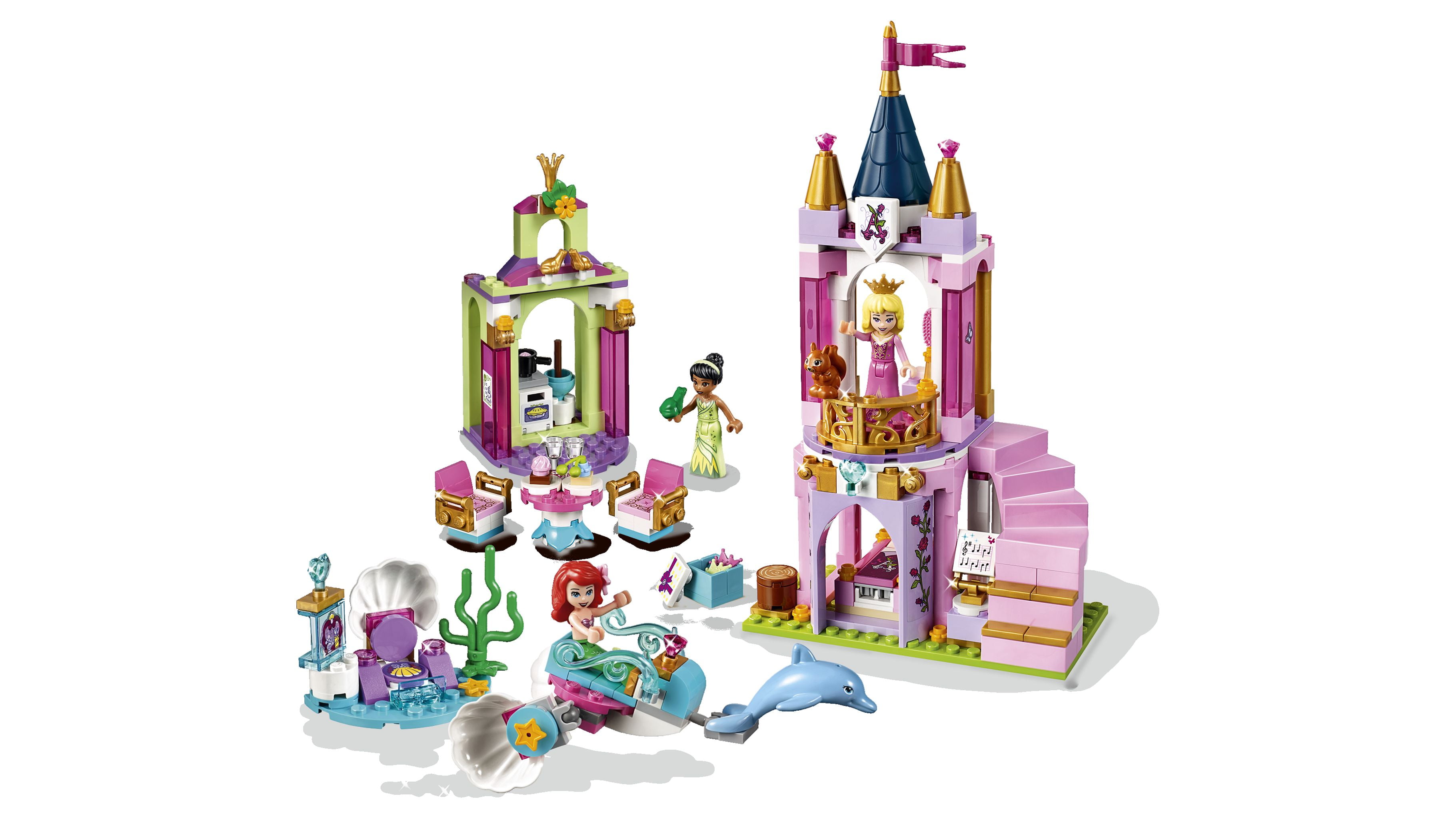 LEGO Disney Princess Ariel, Aurora, and Tiana's Royal Celebration 41162 Princess Castle Building Set - Image 4