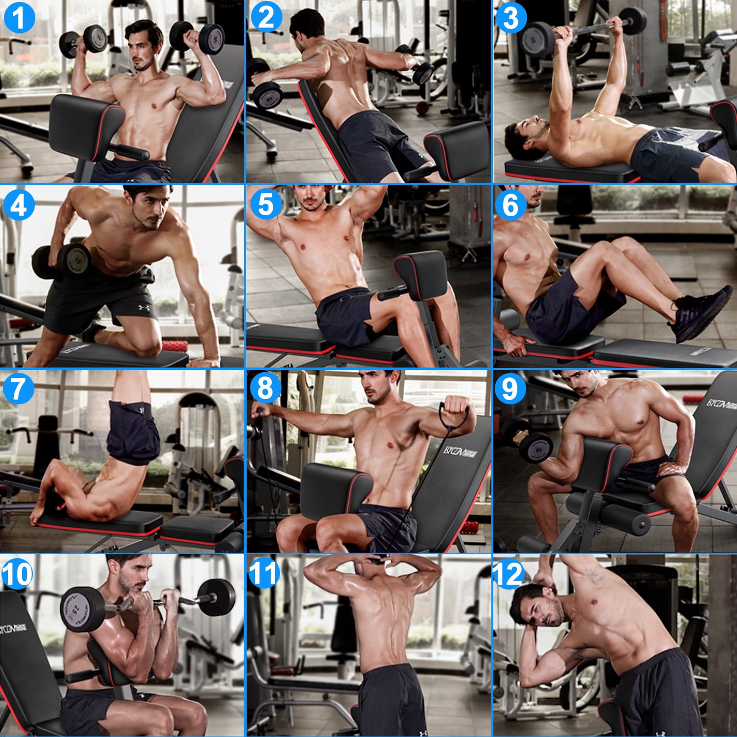 Adjustable Weight Bench, 7 Positions Foldable Workout Olympic Bench Press Includes Resistance Bands, Maximum Weight 780 Lbs. - Image 6