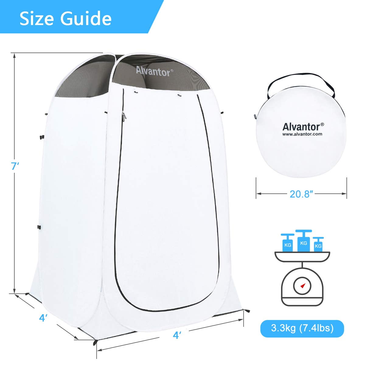 Alvantor Pop Up Shower Tent Privacy Changing Room Teflon Camping Toilet - Image 7