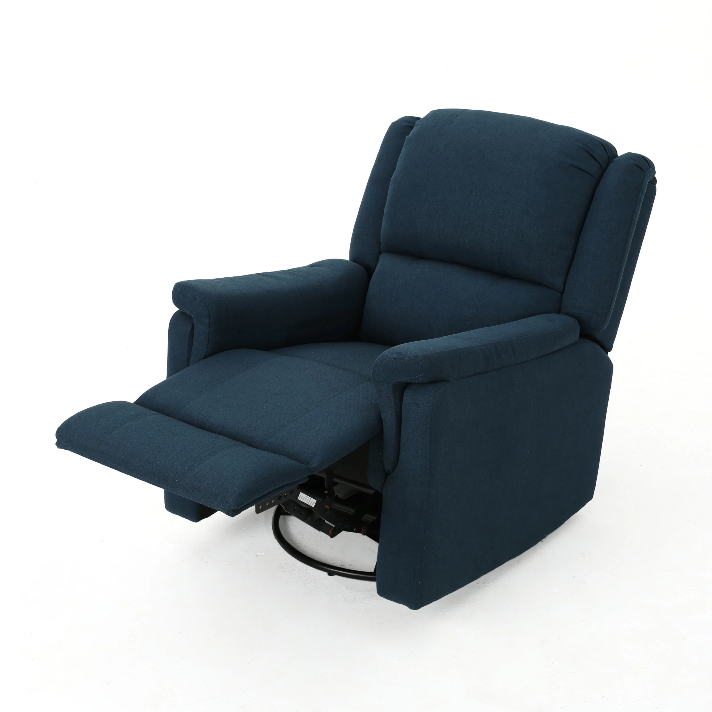 Noble House Pete Standard Fabric Tufted Swivel Glider Recliner, Navy Blue - Image 12