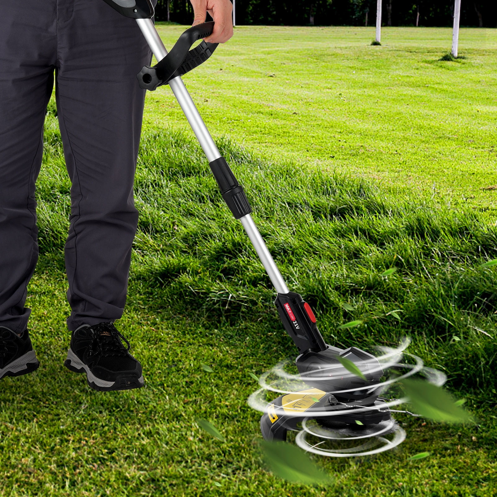 CACAGOO Electric Weed Eater Wacker, Cordless Electric Grass Trimmer, Grass String Trimmer, Weed Lawn Edger Eater for Garden and Yard - Image 7