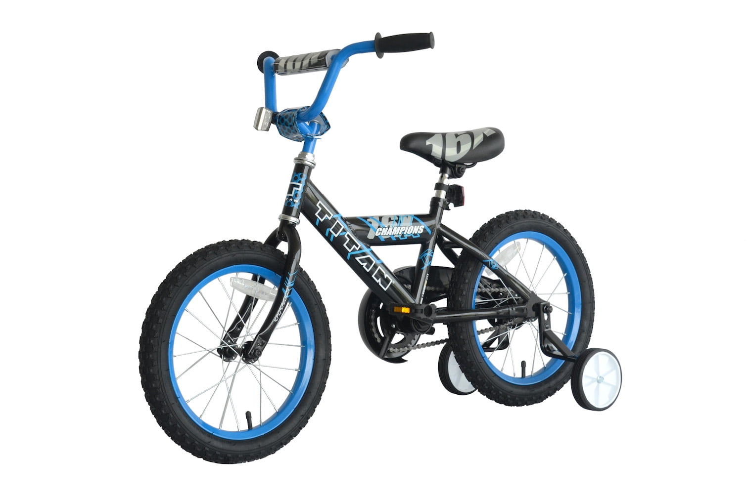 TITAN Champion 16-Inch Boys BMX Bicycle with Training Wheels, Black - Image 3