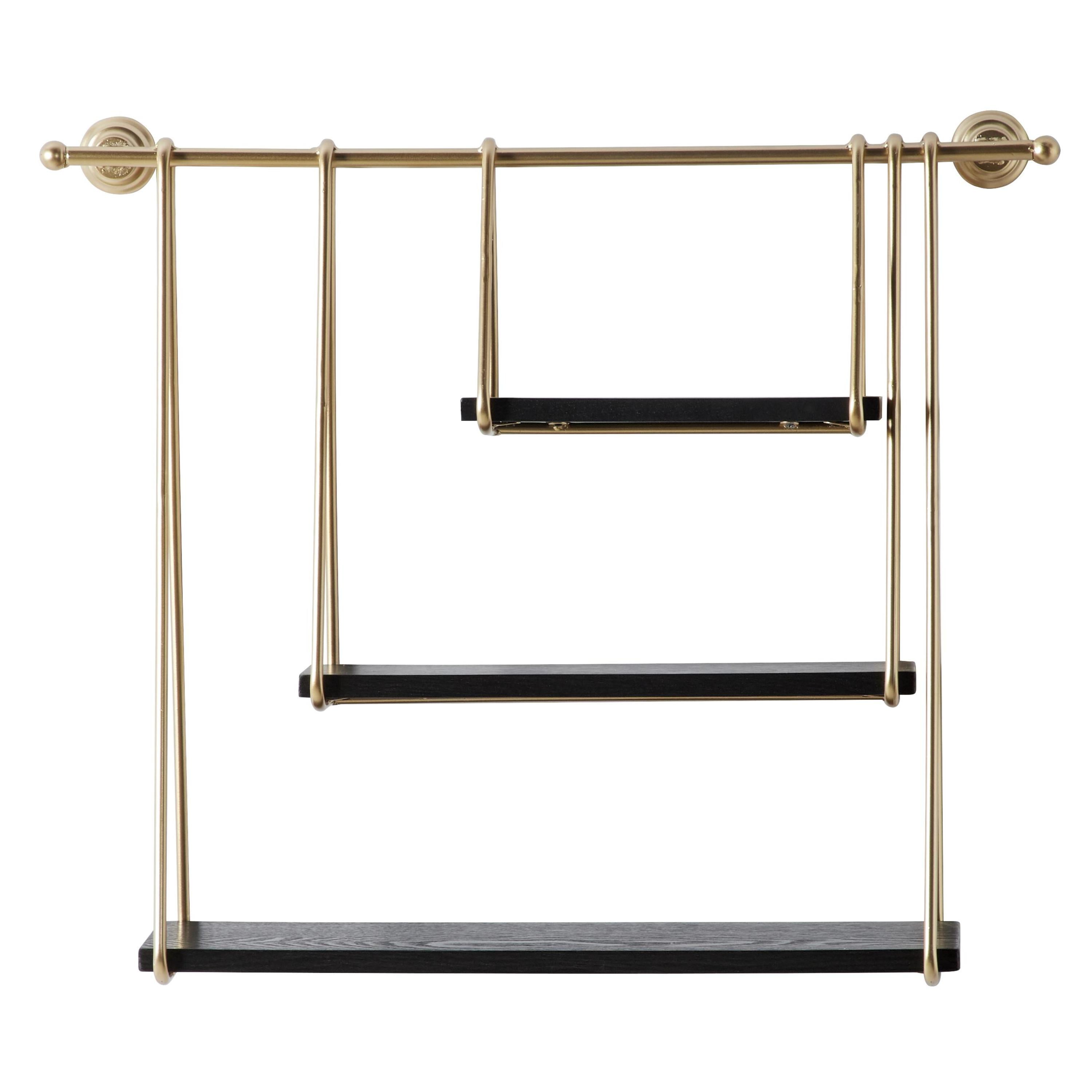 DecMode 26" x 6" 3-Tier Gold Wall Shelf - Image 8