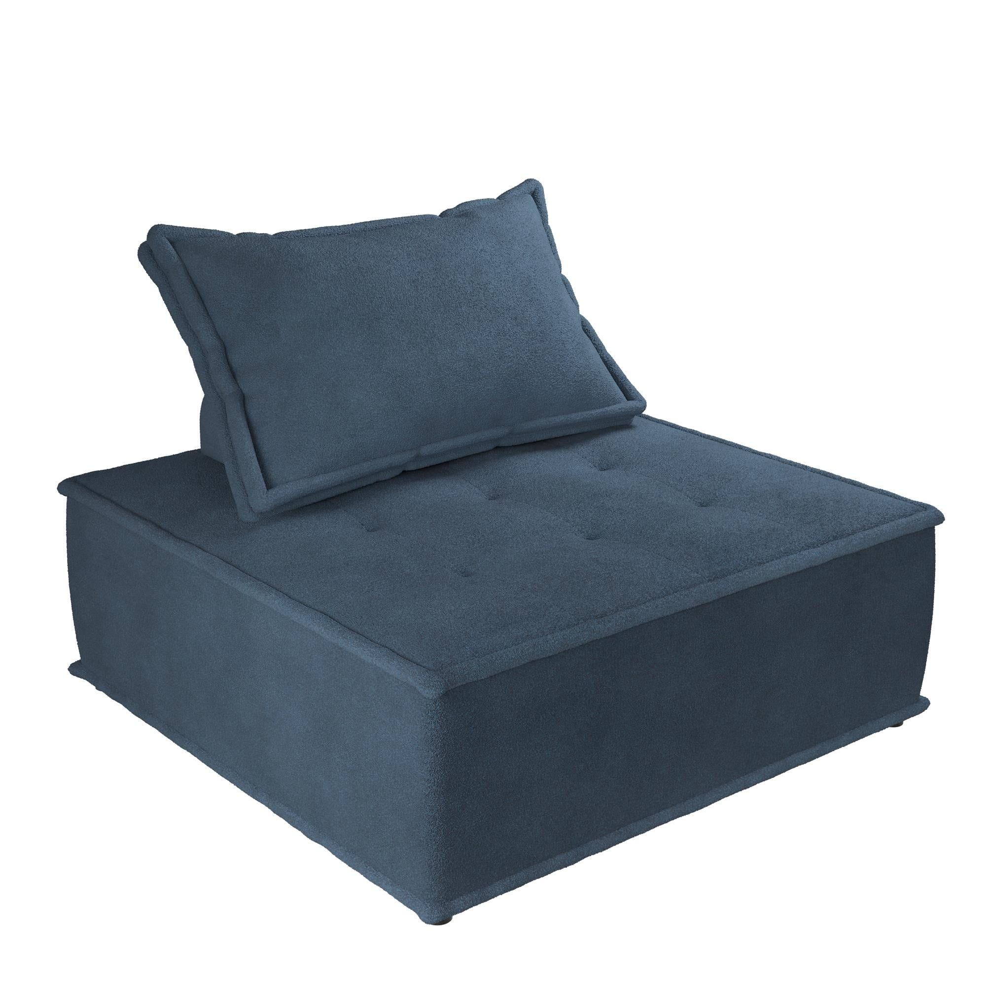 DHP Paloma Upholstered Single Sofa Chair, Textured Navy Fabric - Image 4