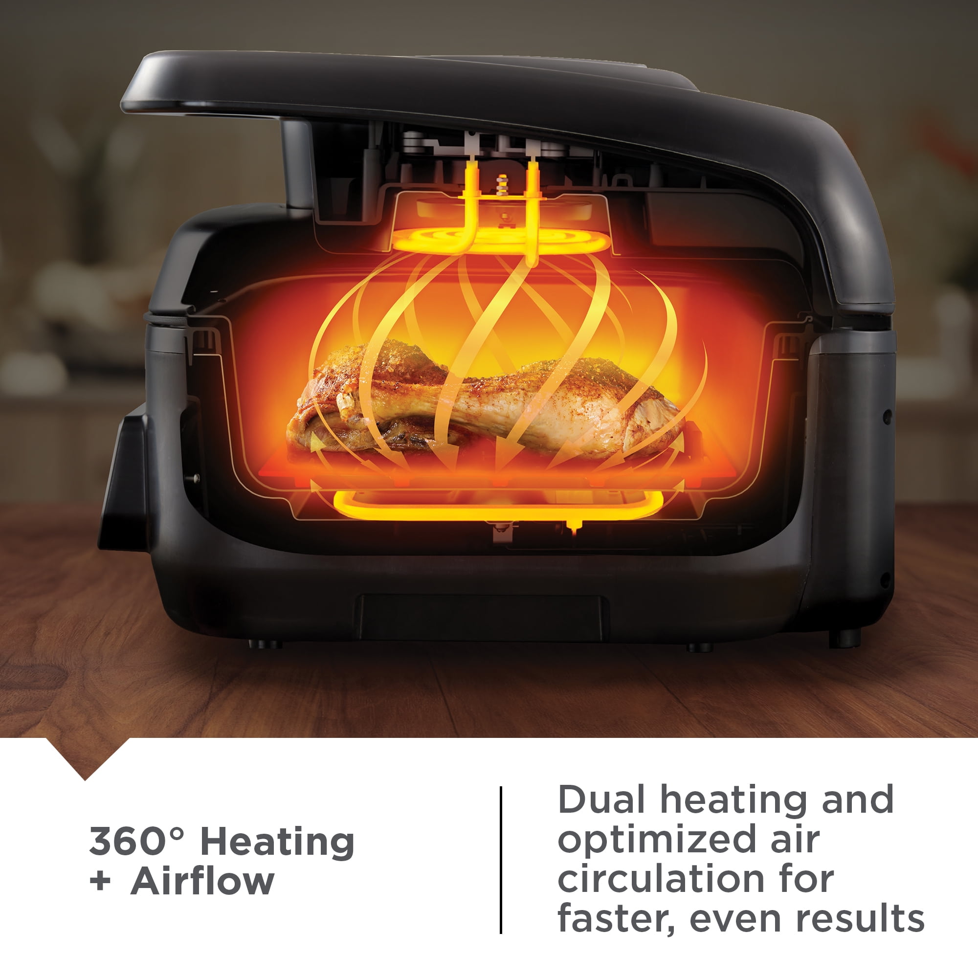 George Foreman 7-Serving 6 Qt Electric Indoor Grill and Air Fryer, 7-in-1 Functionality, Black - Image 4