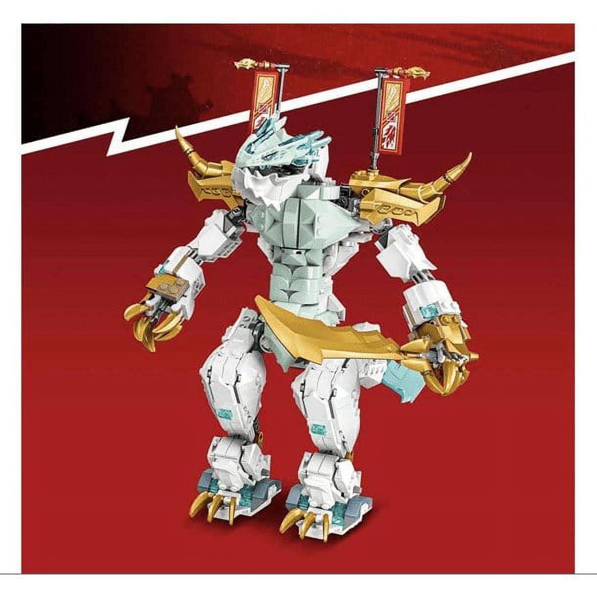 LEGO NINJAGO Zane's Ice Dragon Creature 71786, 2in1 Dragon Toy to Action Figure Warrior, Model Building Kit, Construction Set for Kids with 5 Minifigures - Image 3