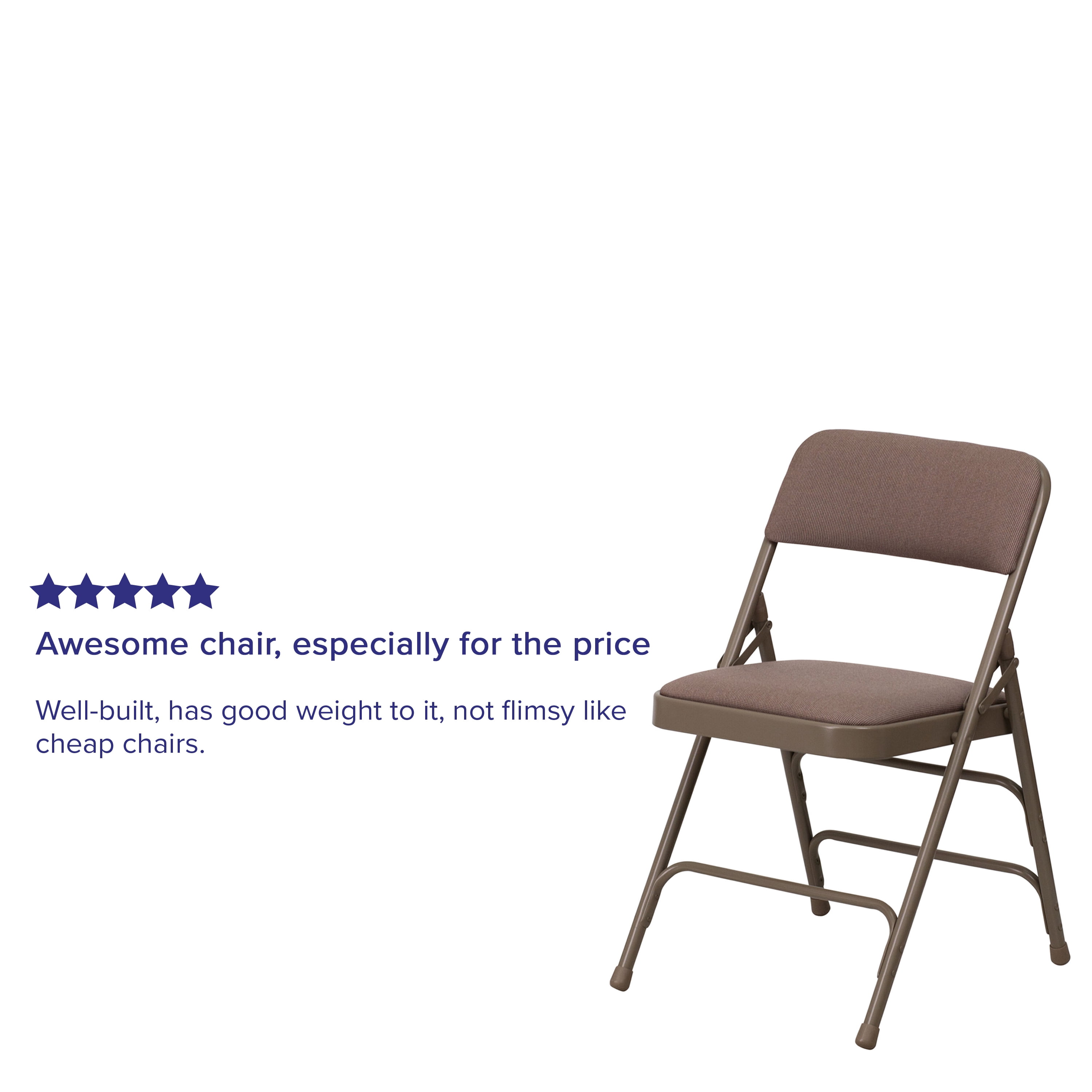 Flash Furniture 4 Pack HERCULES Series Curved Triple Braced & Double Hinged Beige Fabric Metal Folding Chair - Image 7