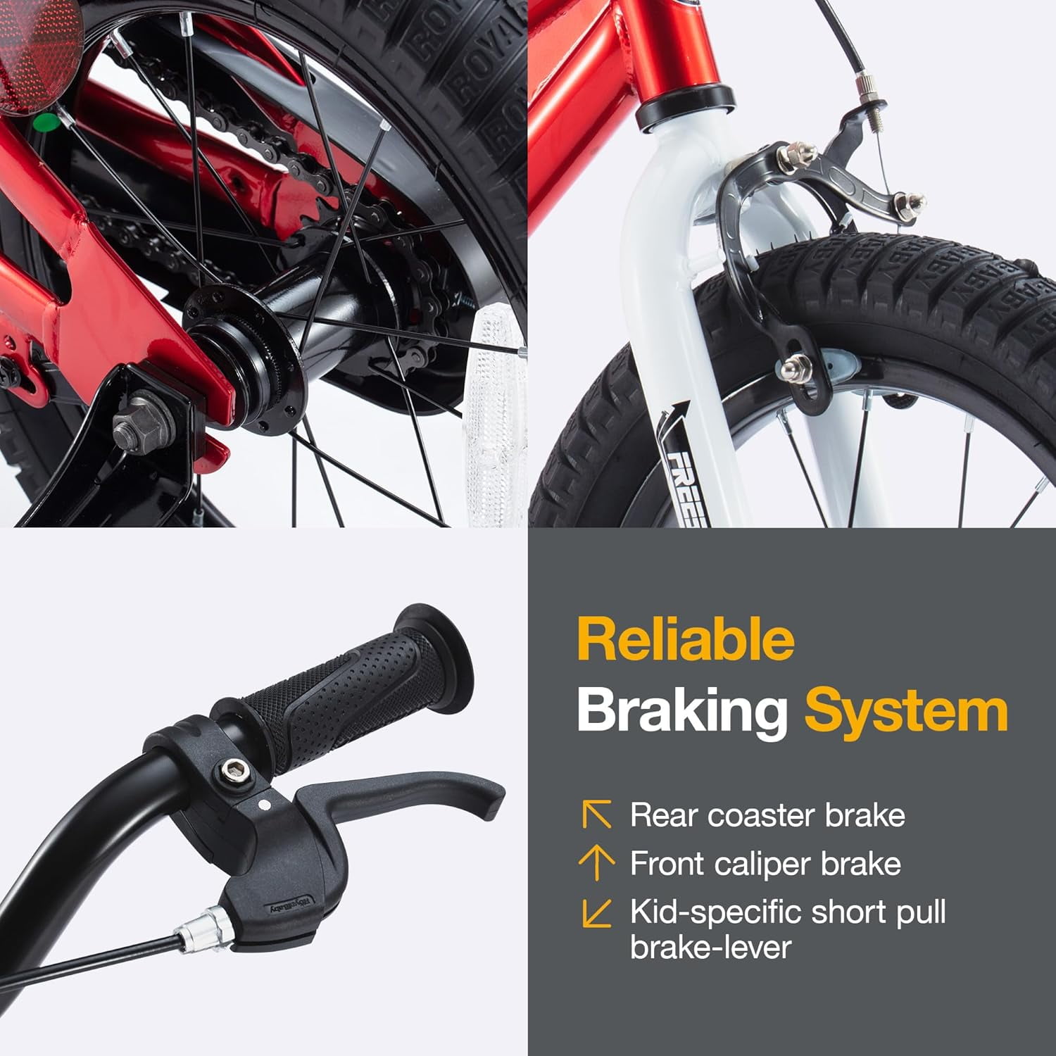 Royalbaby Freestyle 14" Bicycle for Boys and Girls Ages 3-6 Years, Red - Image 9