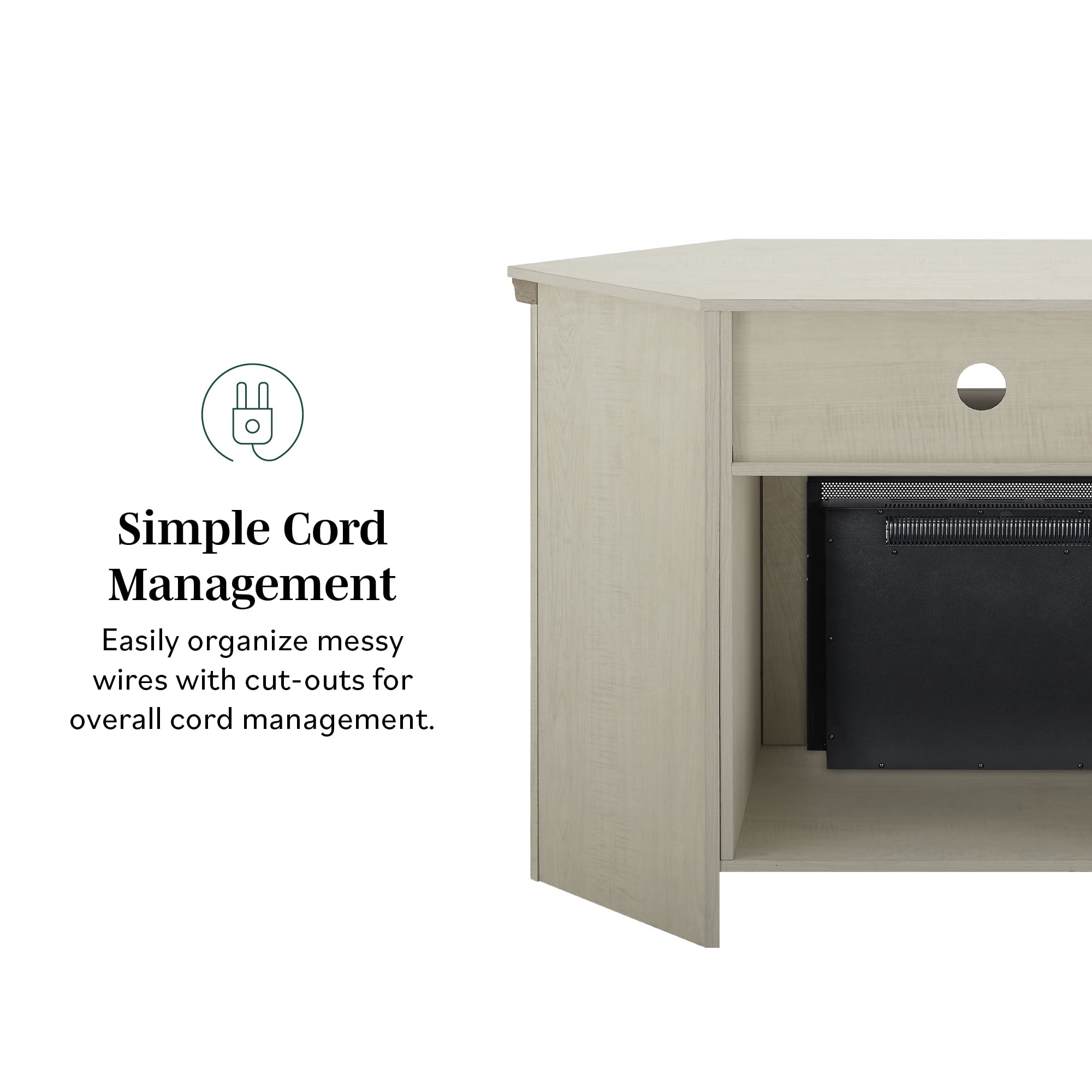 Walker Edison Barnwood Corner Fireplace TV Stand for TVs up to 50" - Image 10