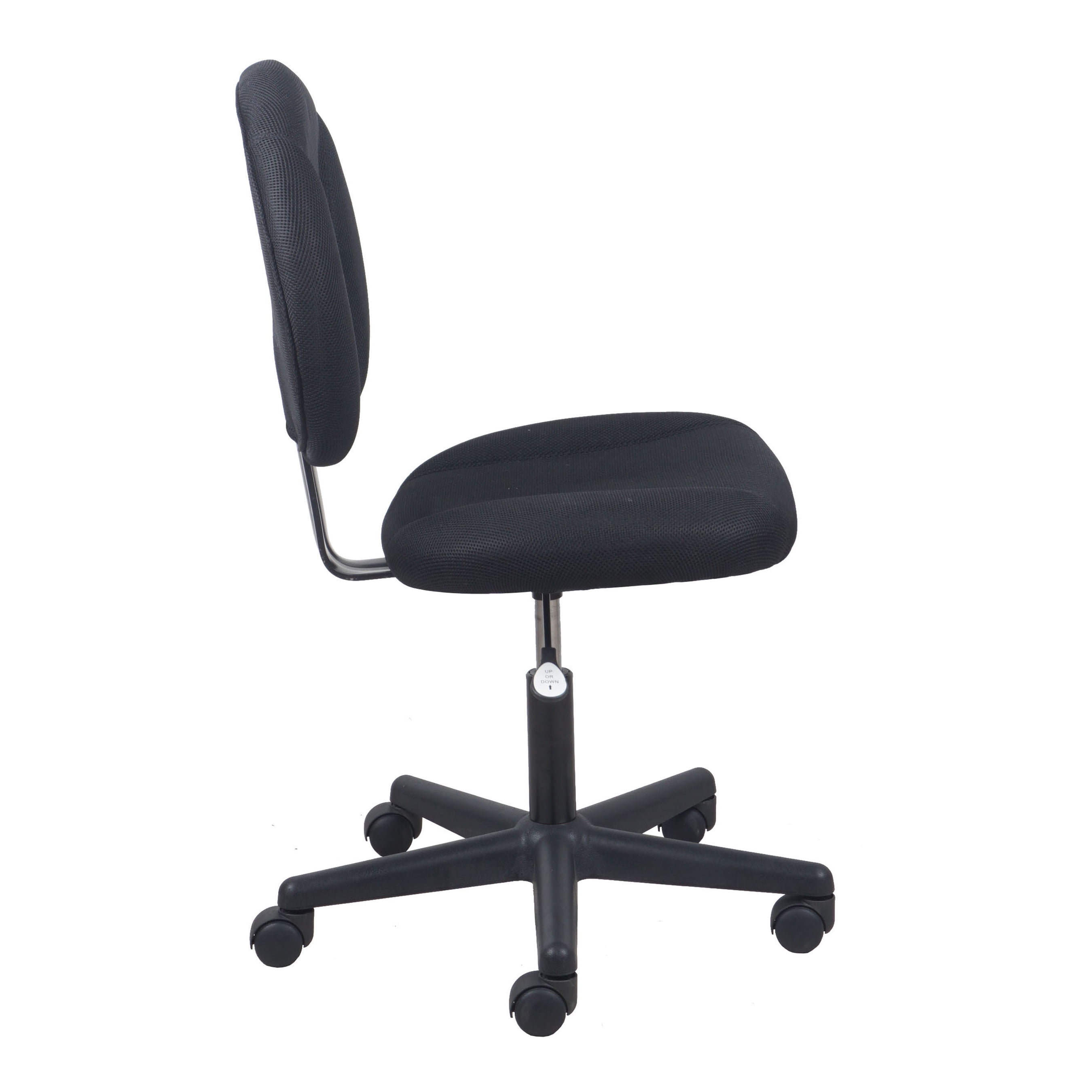 OFM Essentials Collection Upholstered Armless Swivel Task Chair, in Black (ESS-3060) - Image 4
