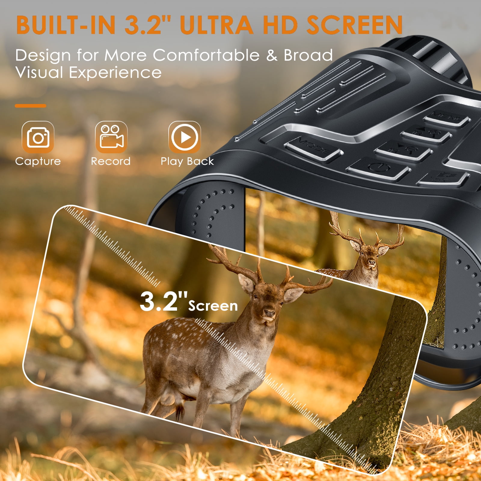 4K Night Vision Binoculars, Ruaiok HD Digital Infrared Night Vision Goggles, 984ft 7-Gea 8X Digital Zoom Night Vision for Complete Darkness - Image 6