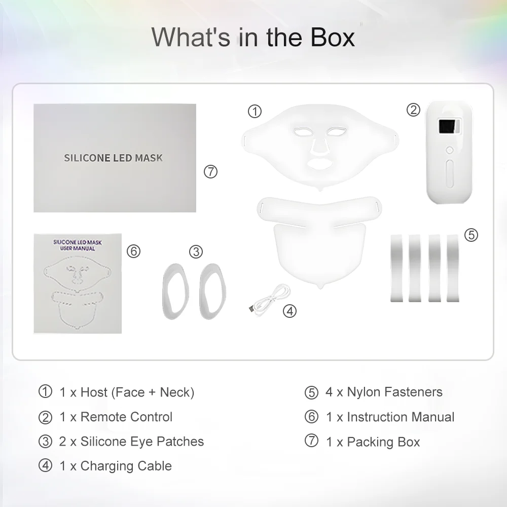 RUTAWZ LED Light Therapy Face Mask for Skin Care, Anti-Aging, and Skin Tone Improvement – Red & Multi-Color LED Light Mask for Face and Neck - Image 2