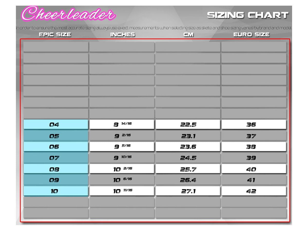 Epic Cheerleader Indoor/Outdoor Quad Roller Skates - Size 6 - Image 4