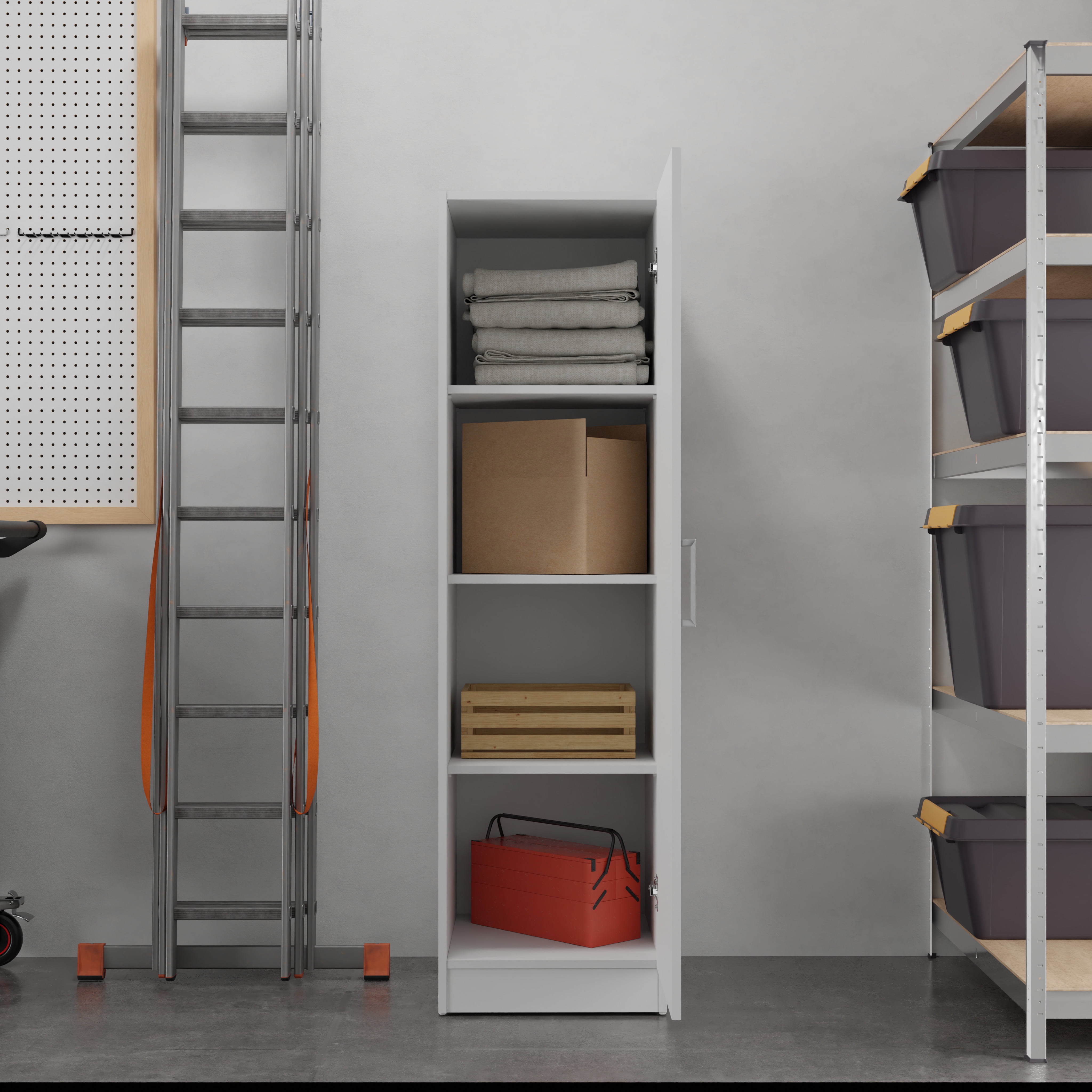 Kappesberg Stanford 1-Door Pantry Storage Cabinet – White - Image 2