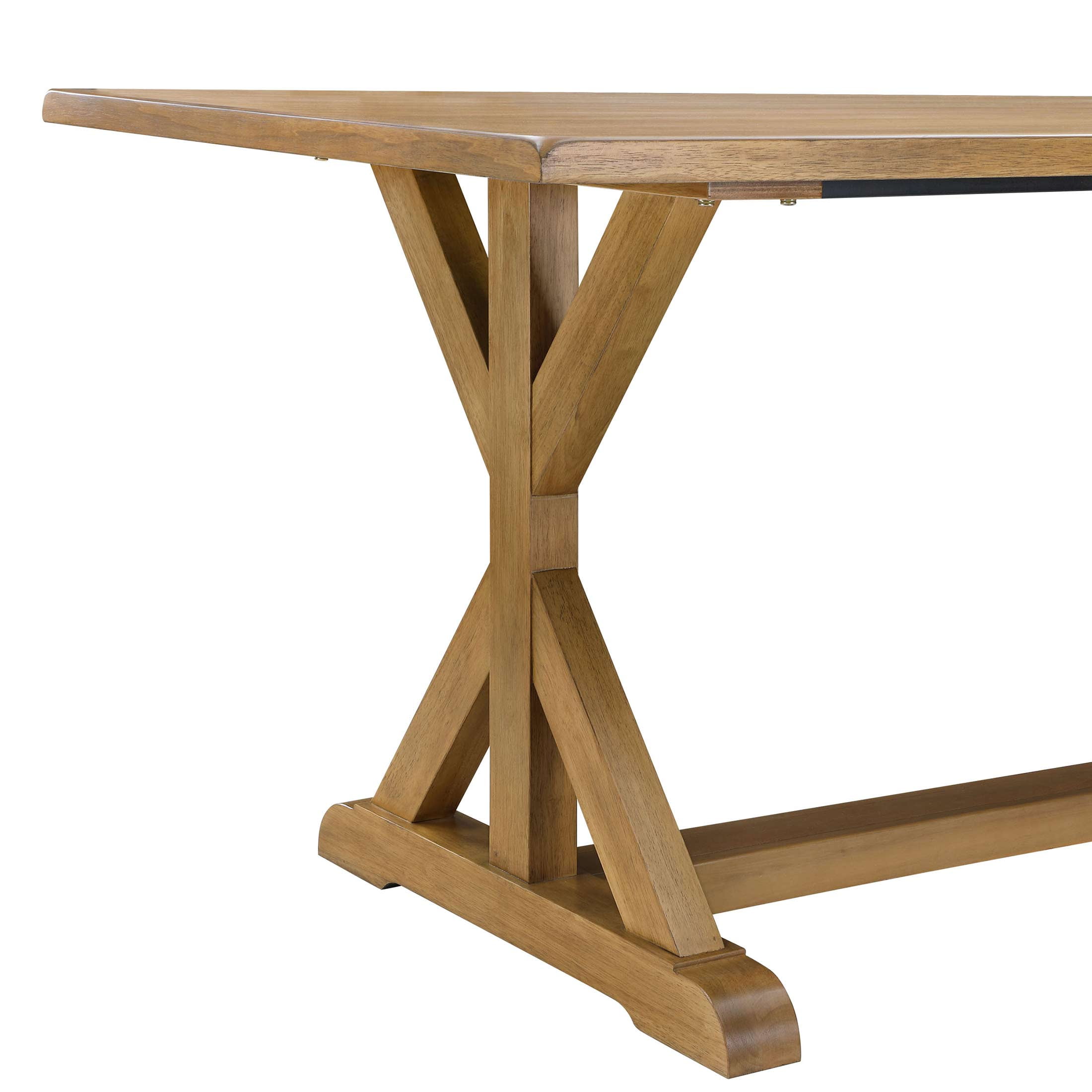 Better Homes & Gardens Modern 62 in Rectangle Solid Wood Dining Table, Light Honey - Image 7