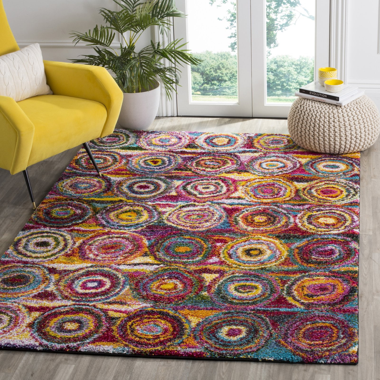 Safavieh FIESTA SHAG, MULTI, 6'-7" X 9'-2", Area Rug, FSG359M-6 - Image 3