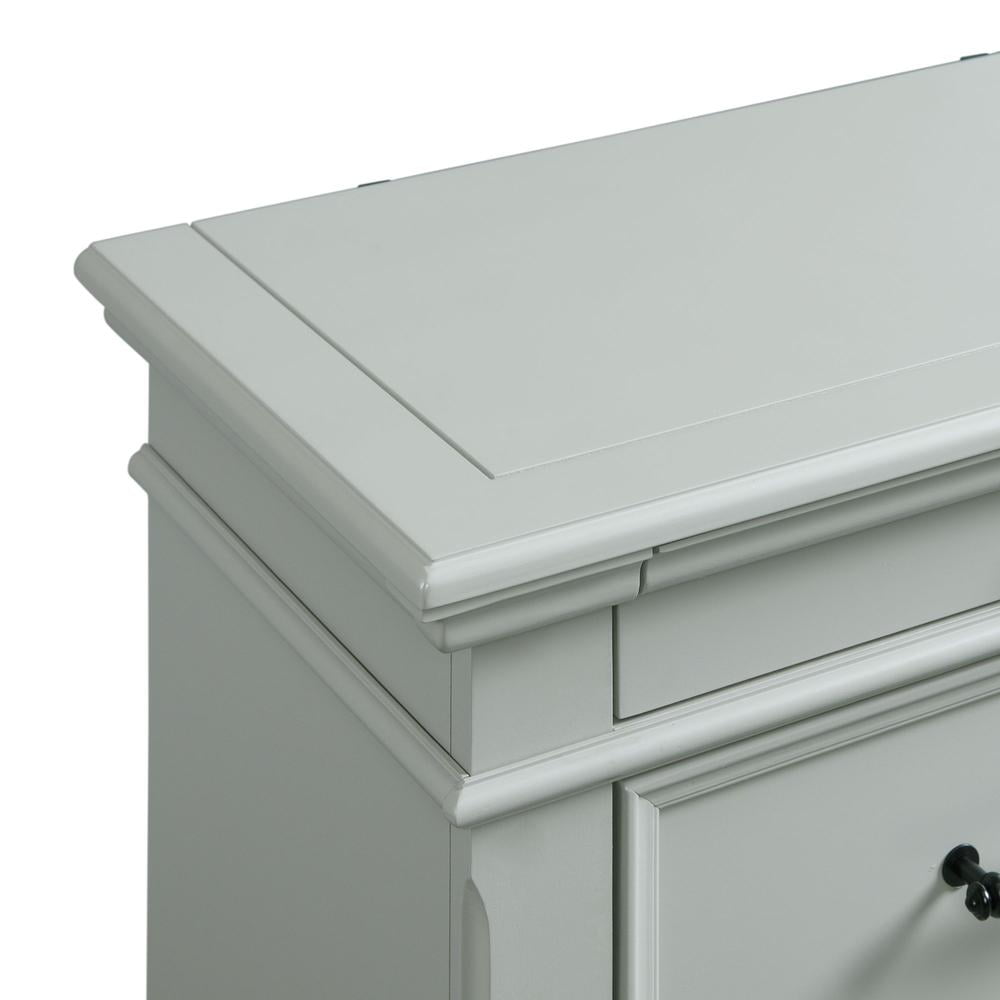 Picket House Furnishings Brooks 3-Drawer Nightstand with USB Ports in Gray - Image 6