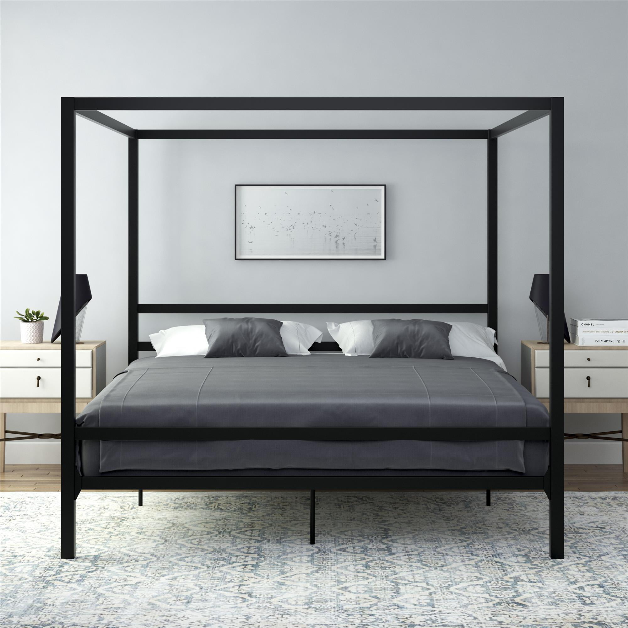 DHP Modern Metal Canopy Bed, King, Black - Image 8