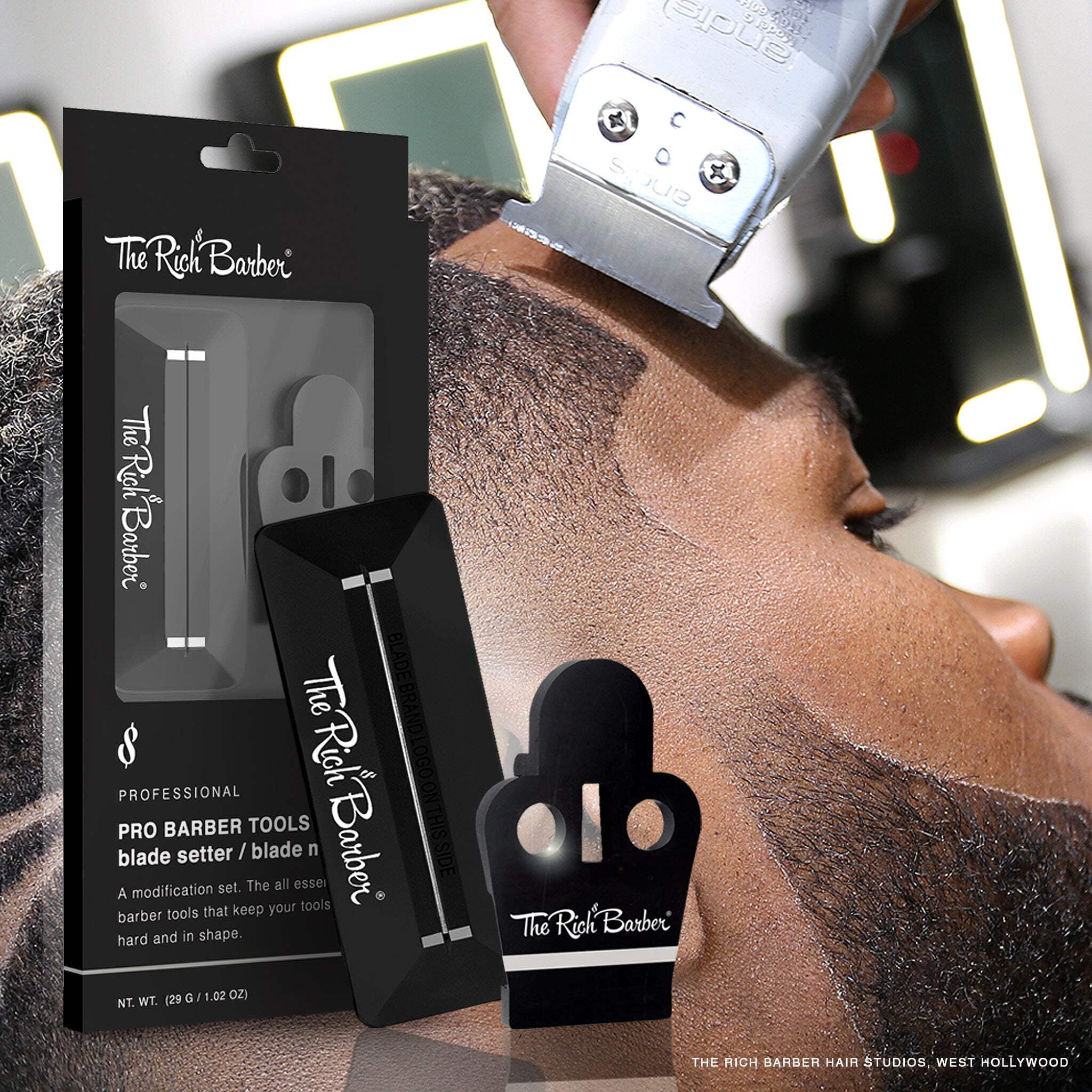 The Rich Barber®10 Second Blade Setter & 1 Minute Blade Modifier Set | Zero Gap Tool & Trimmer Sharpener for Sharper Lines, Cleaner Fades & Precision Detail (Andis Outliners) - Image 5