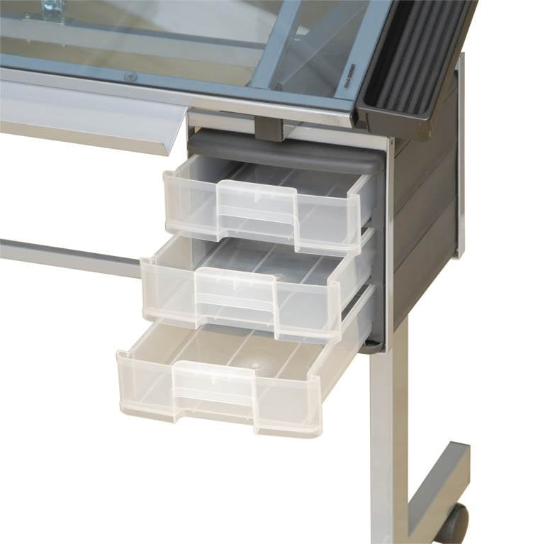 Studio Designs Vision Craft Station Tempered Glass Adjustable Top, Rolling Drafting Table, Silver Blue - Image 14