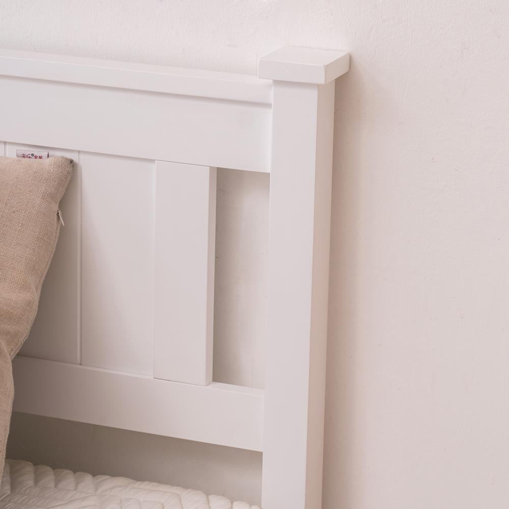 UBesGoo Queen Wood Platform Bed with Hardwood Slats & Headboard, White - Image 8