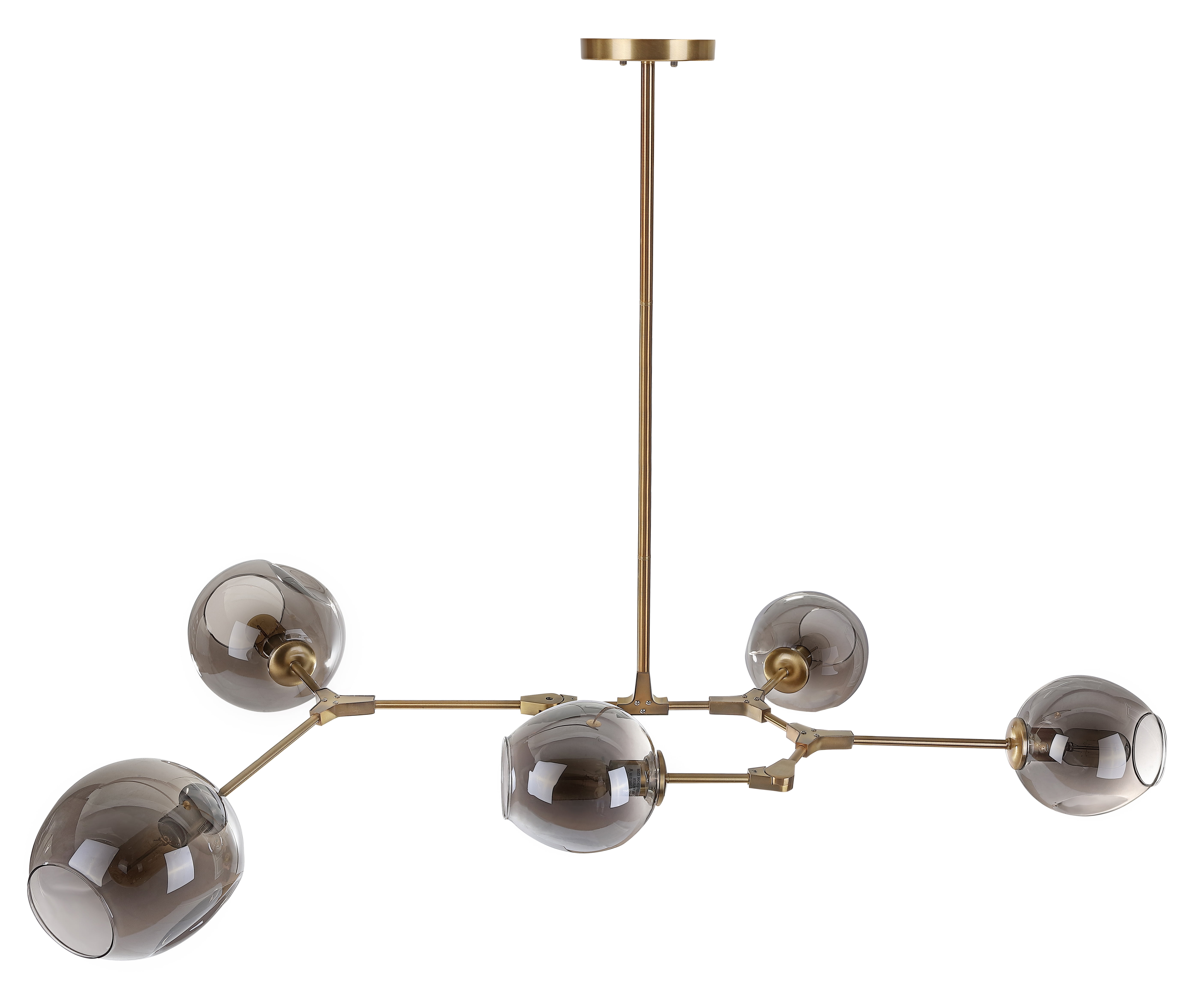 Safavieh Cdark Greyett 5-Light Modern Glam Pendant, Grey - Image 2