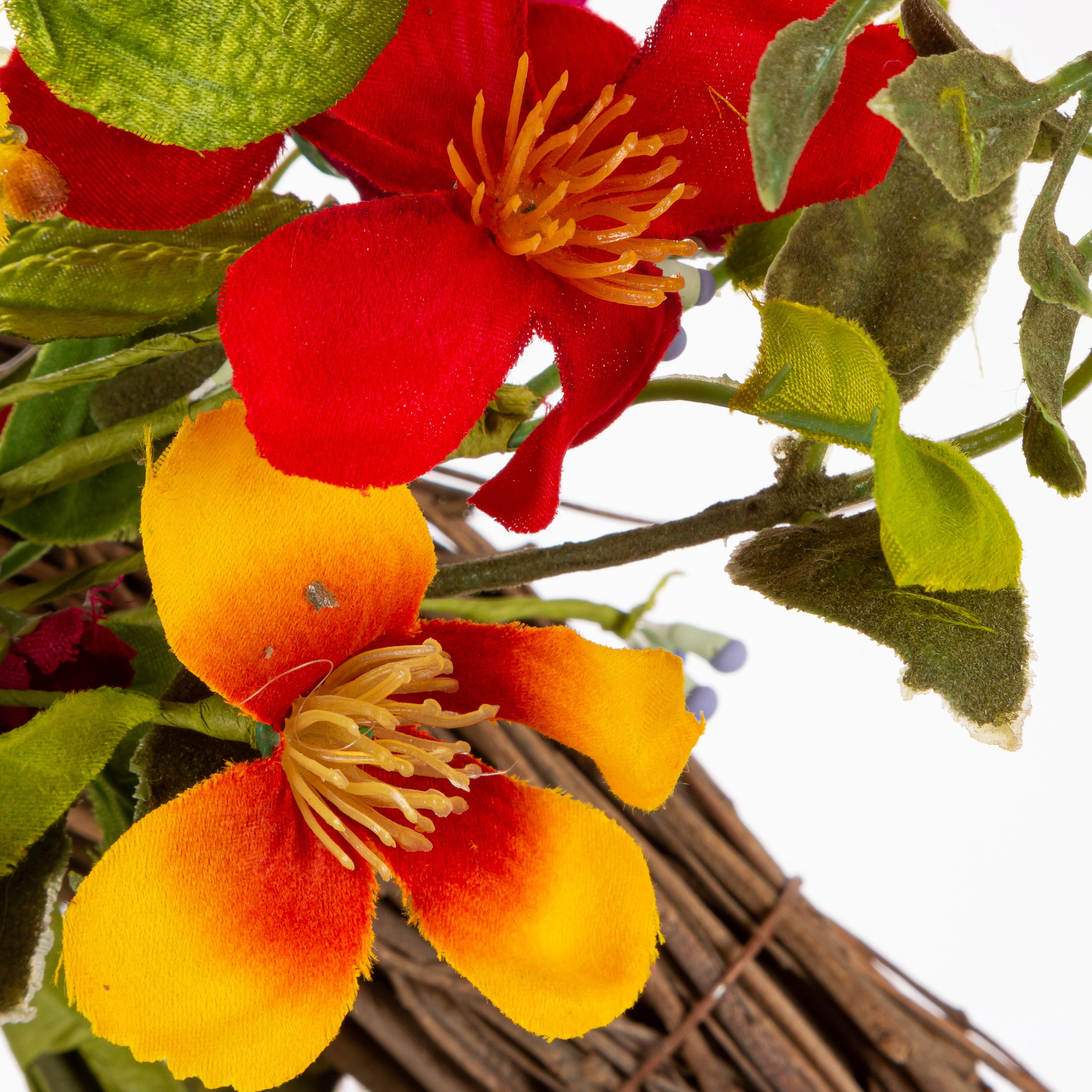 Gerson 24" Diameter Assorted Wild Flower Twig Wreath - Image 3