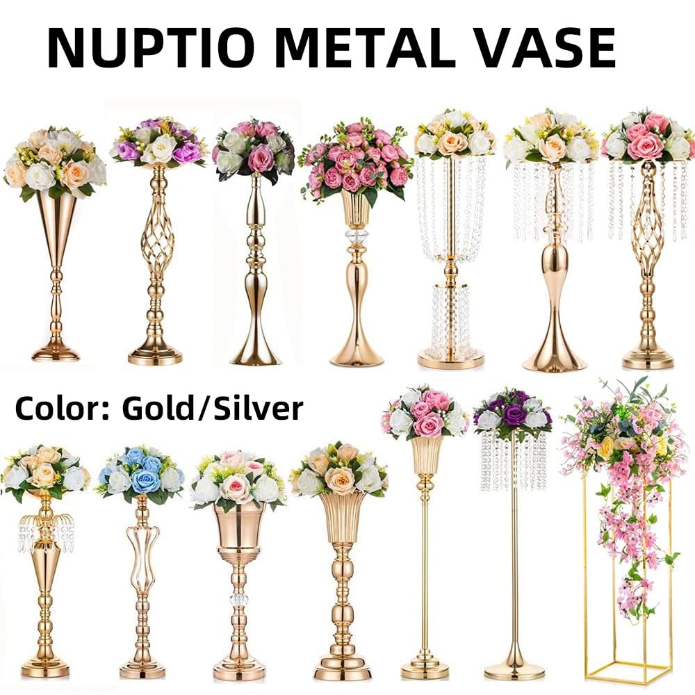 Nuptio 31" Tall flower vase for Party Wedding Centerpiece Table Decoration Trumpet Vase Set of 2 - Image 6
