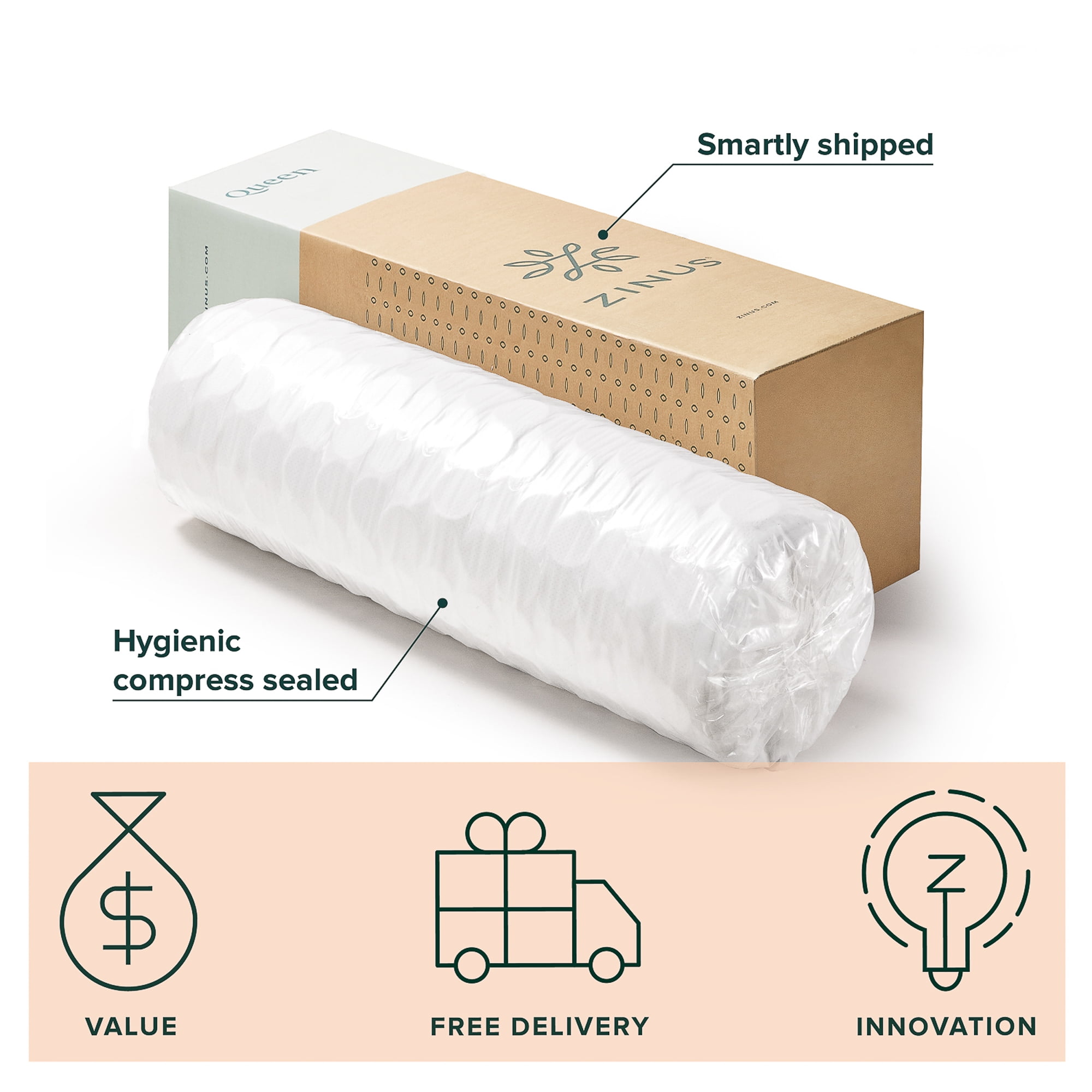 Zinus Comfort Support 12" King Cooling Gel Hybrid Mattress with Pocket Springs - Image 7