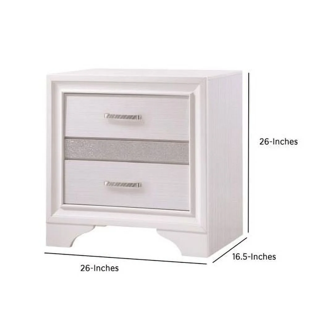 Miranda 2-drawer Nightstand Tray White - Image 3