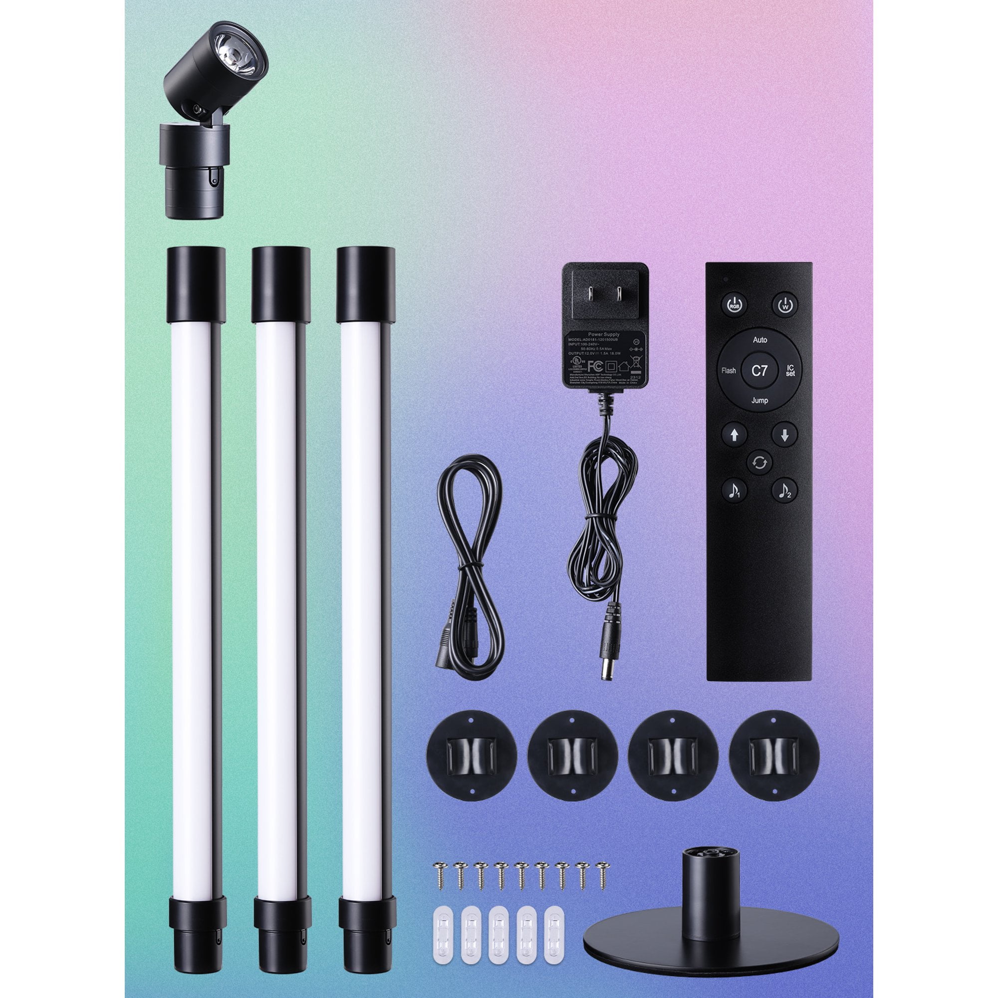 LED Floor Lamp with Spotlight, 360° RGBW Floor Tree Light with Music Sync, Remote Control, Corner Available - Image 8