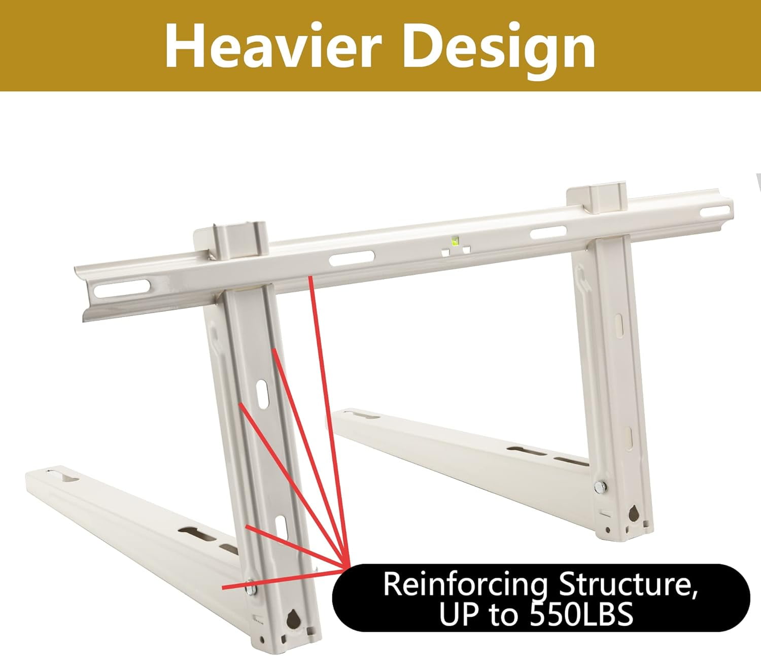 i-cool Sturdy Steel Solid Epoxy Heavy Duty, Foldable Wall Mounting Bracket Silver - Image 2