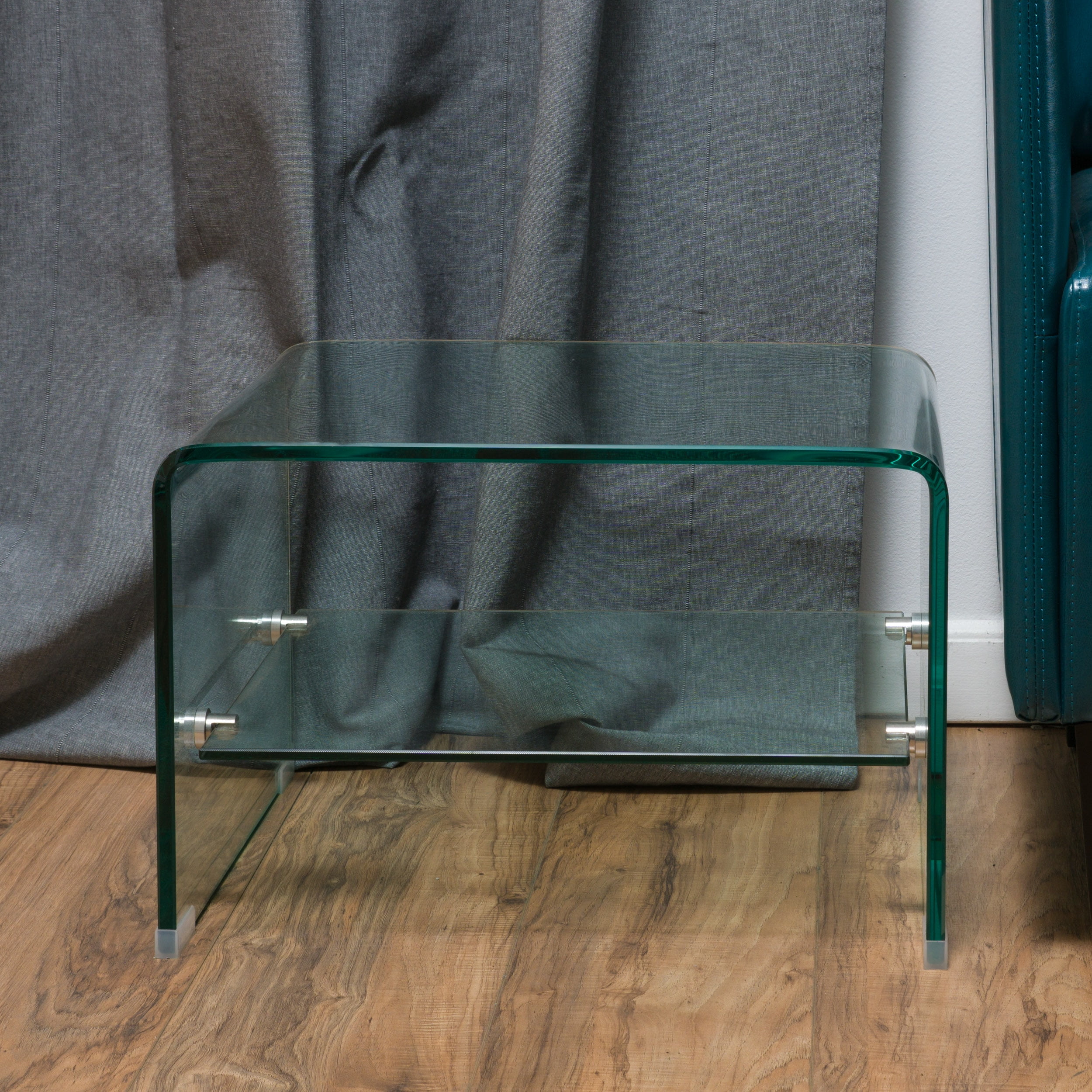 Noble House Manning 12mm Tempered Glass End Table, Clear - Image 13