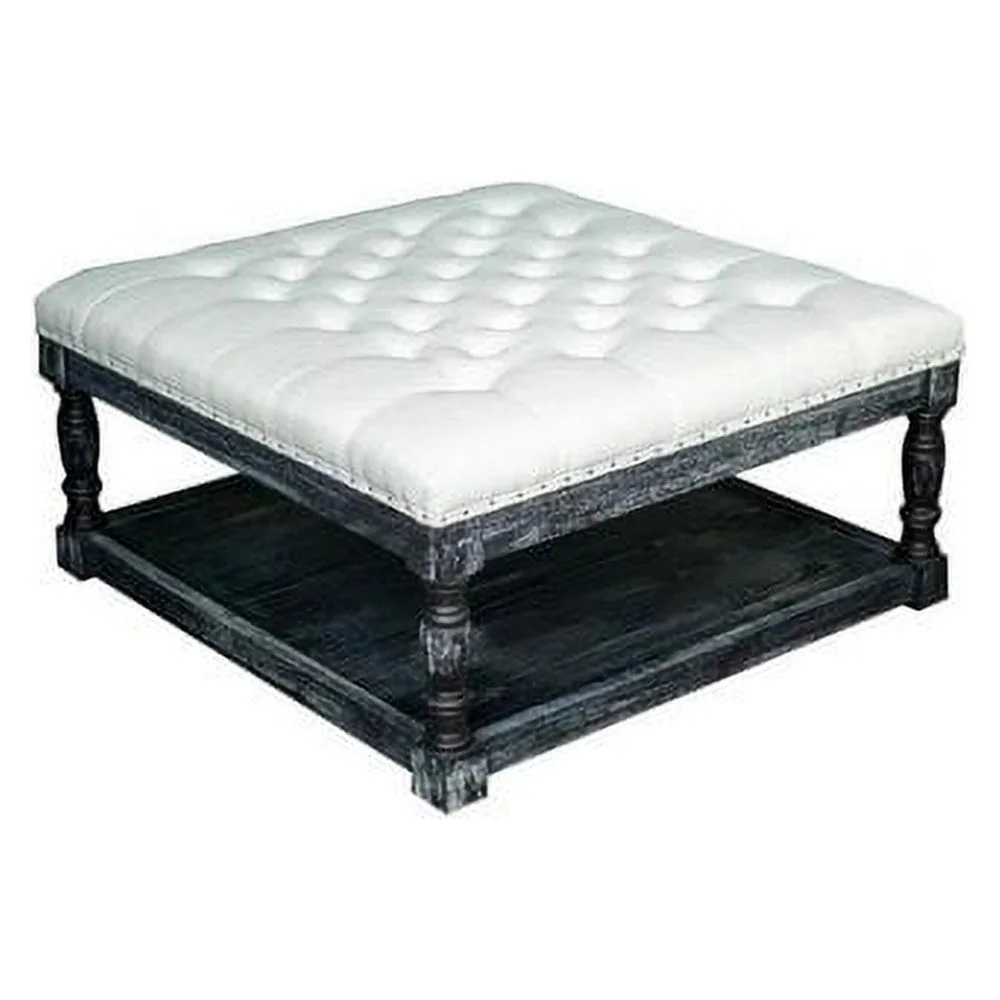Cairona Tufted Textile 34-inch Shelved Ottoman (Optional Colors) - Image 2