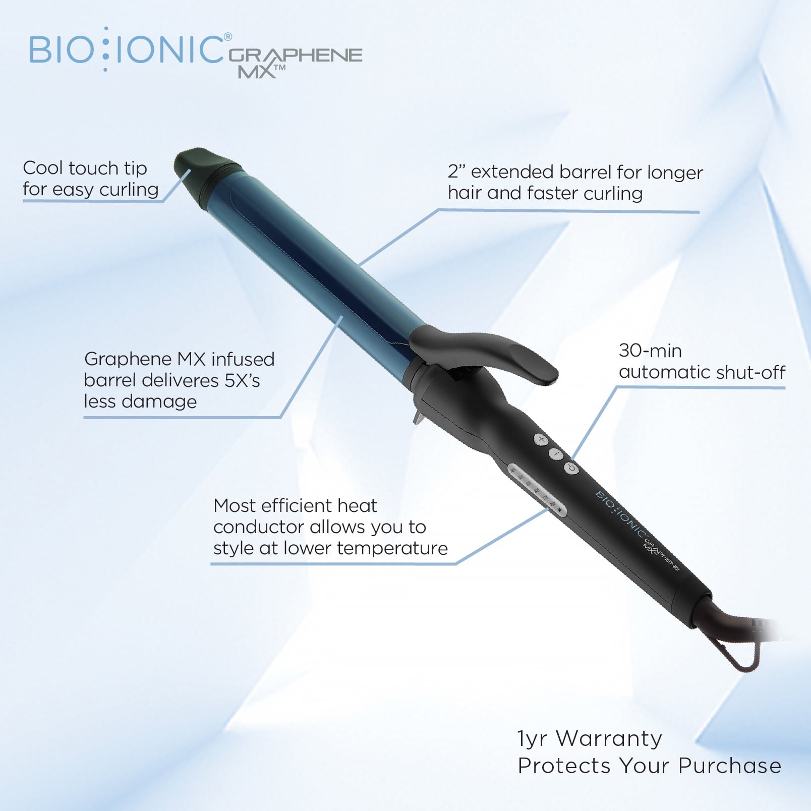 ($169 Value) Bio Ionic Graphene MX Curling Iron, 1.25 Inch - Image 5