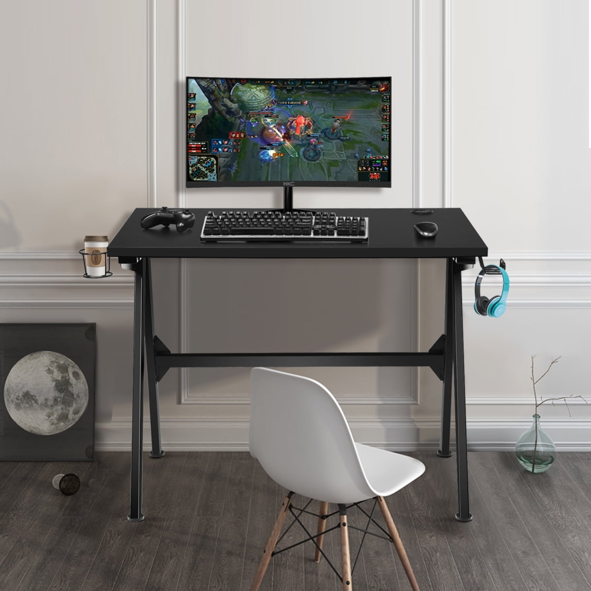 Costway Gaming Desk Home Office PC Table Computer Desk with Cup Holder & Headphone Hook - Image 10