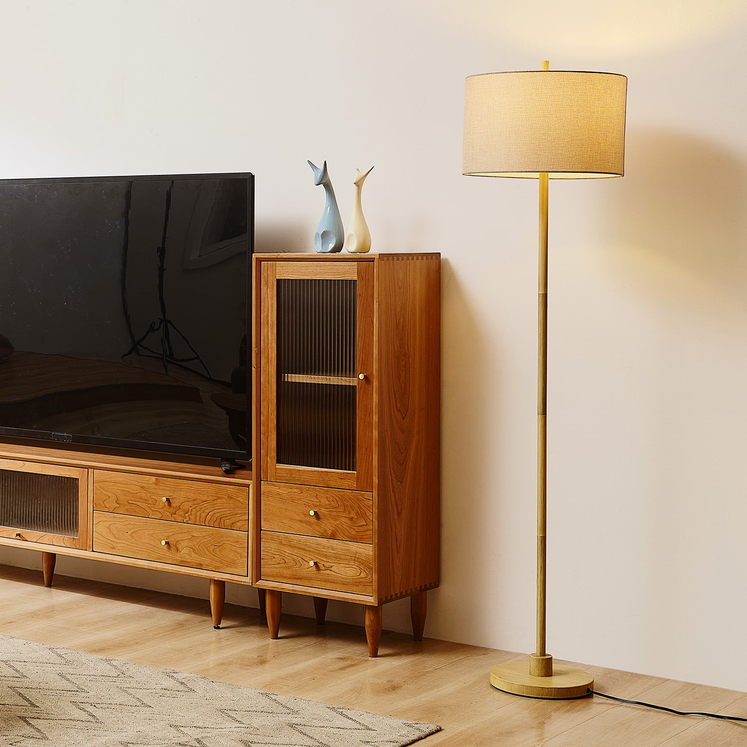 Globe Electric Cove 62" Light Faux Wood Floor Lamp with Jute Shade, 91004427 - Image 8