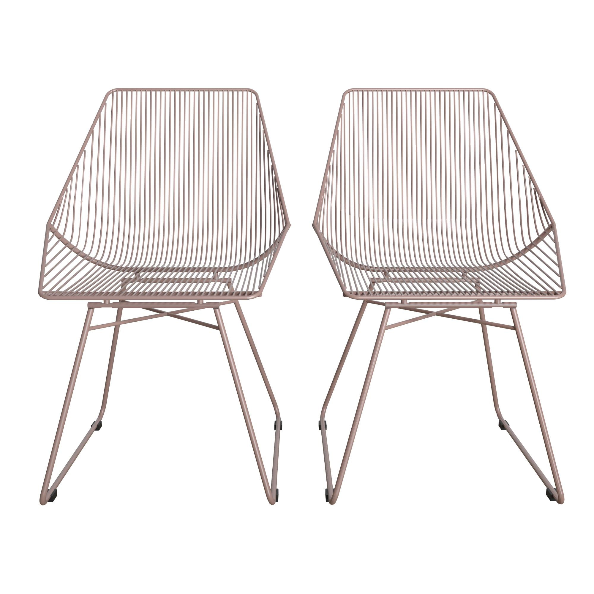 CosmoLiving Ellis Modern Metal Accent Chair, Blush Pink Metal - Image 16