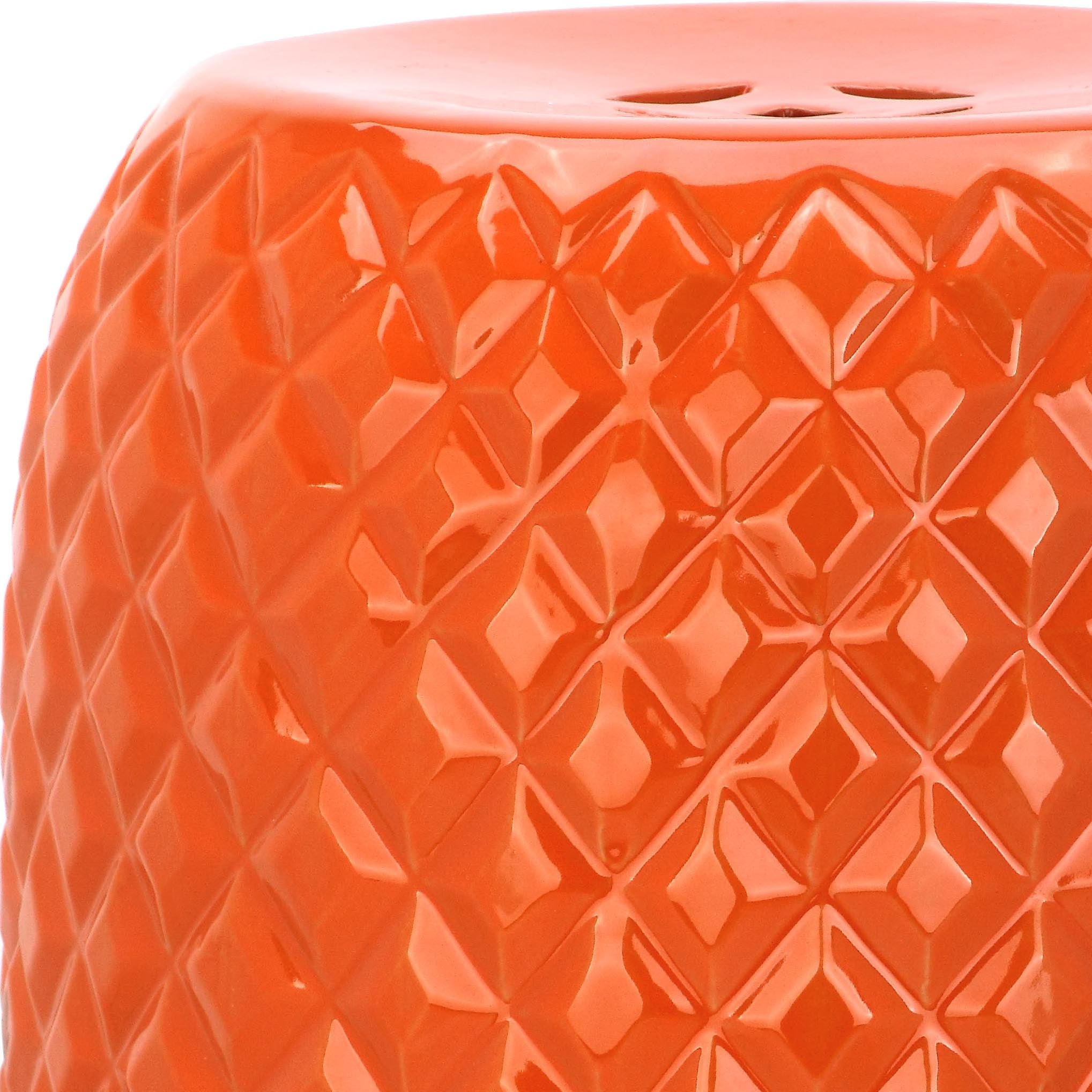 Safavieh Calla Pineapple Indoor/Outdoor Garden Patio Stool, Orange - Image 3
