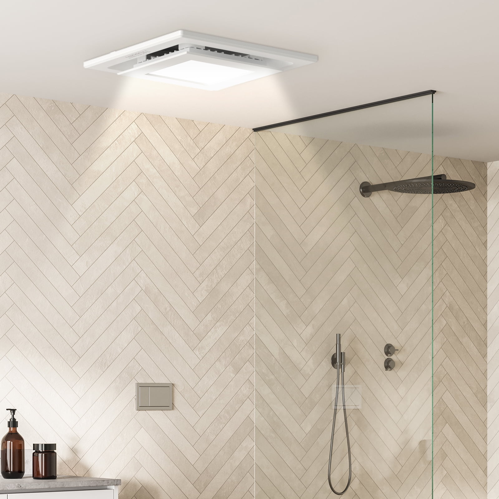 FASDUNT Bathroom Exhaust Fan with Light, 12W Bathroom Fan with LED Light Combo, 120 CFM 1.0 Sones Quiet Ventilation Fan and Light Combo 5000K for Home Bath Office Hotel, White - Image 12