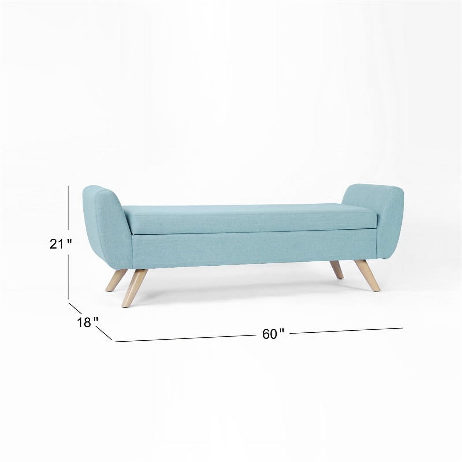 HomePop Modern Storage Bench, 60"W x 18"D x 21"H, French Blue - Image 2