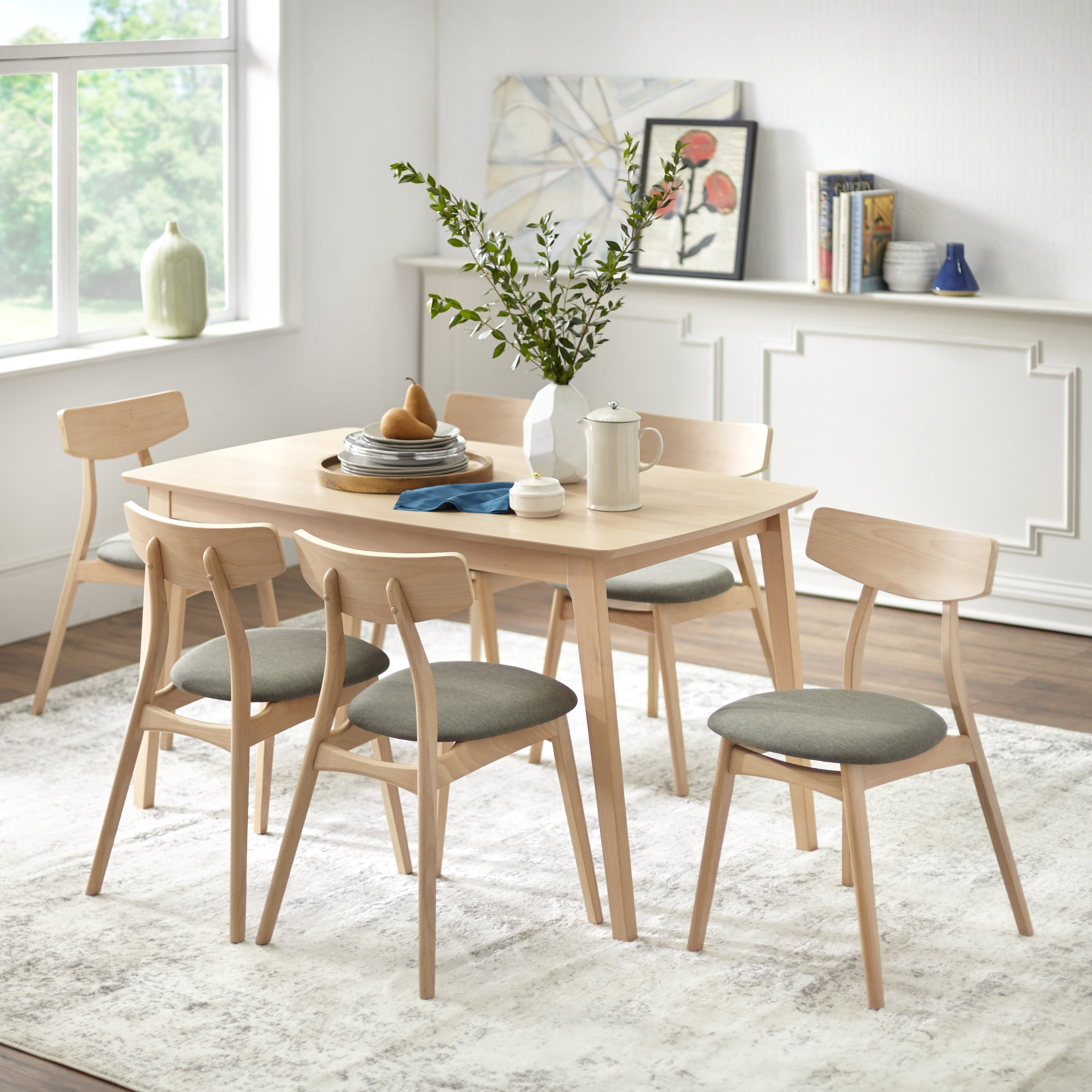 TMS Cadiz 55" Indoor Dining Table, Natural Beechwood - Image 2