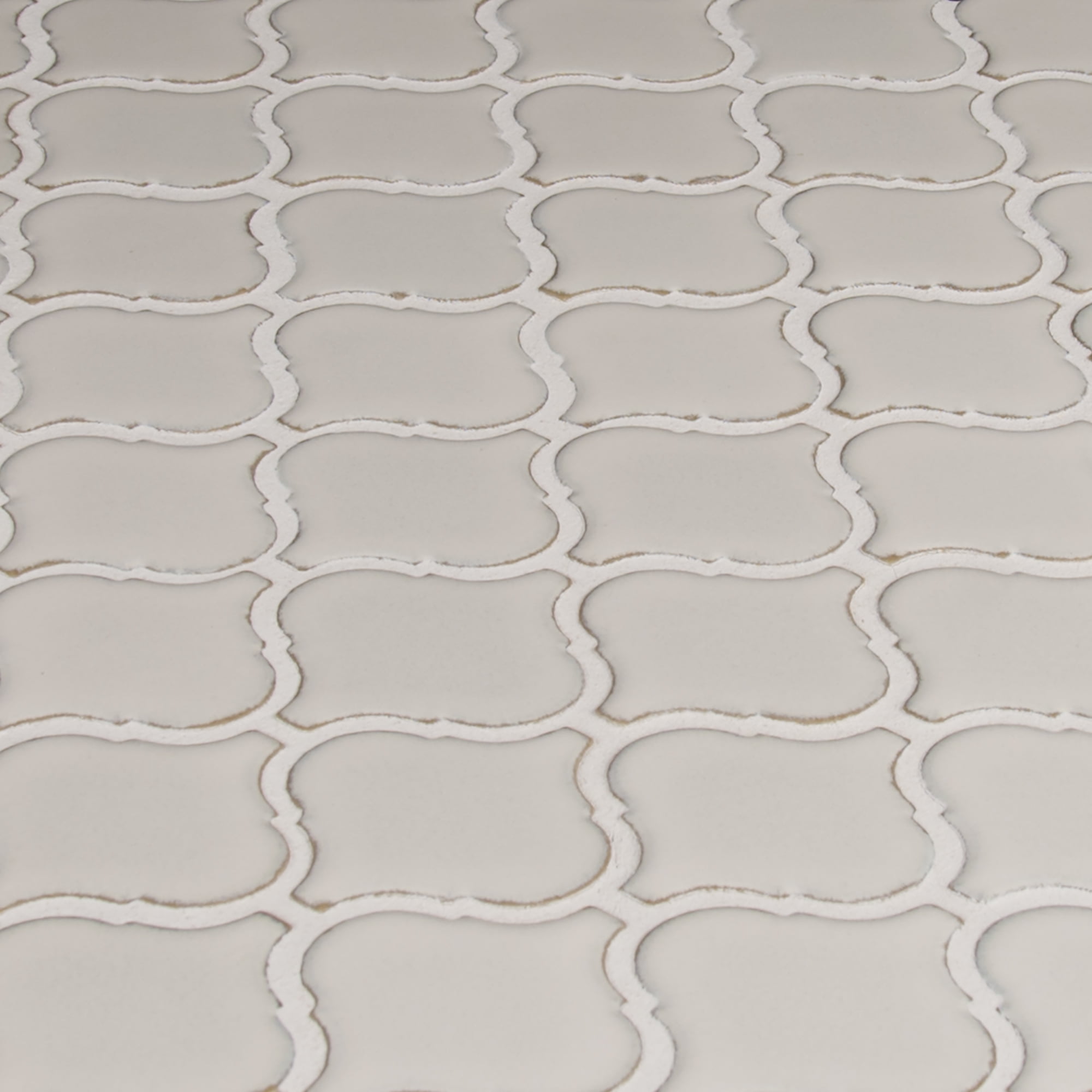MSI Bianco Arabesque 9.84 in. x 10.63 in. x 6 mm Glazed Ceramic Mesh-Mounted Mosaic Tile (10.95 sq. ft. / case) - Image 2