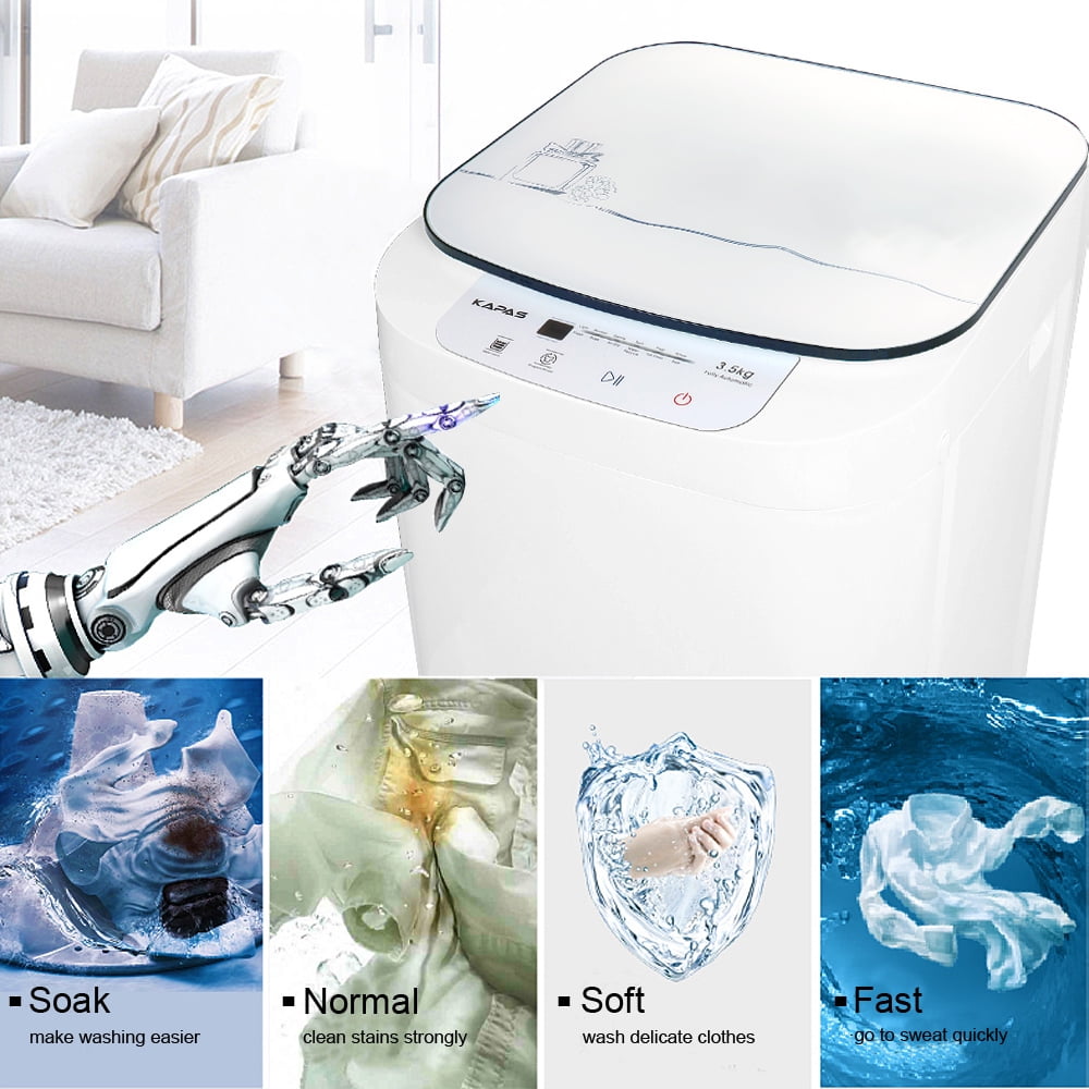 Compact Washing Machine, KAPAS Fully Automatic 2-in-1 Washer & Dryer Machine with 8 lbs. Capacity Top Load Tub Washer in White - Image 6