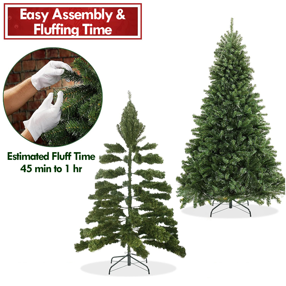 IC ICLOVER 6.5ft Premium Spruce Artificial Holiday Christmas Tree for Home, Office, Party Decoration w/850 Branch Tips, Easy Assembly, Metal Hinges & Foldable Base - Image 7