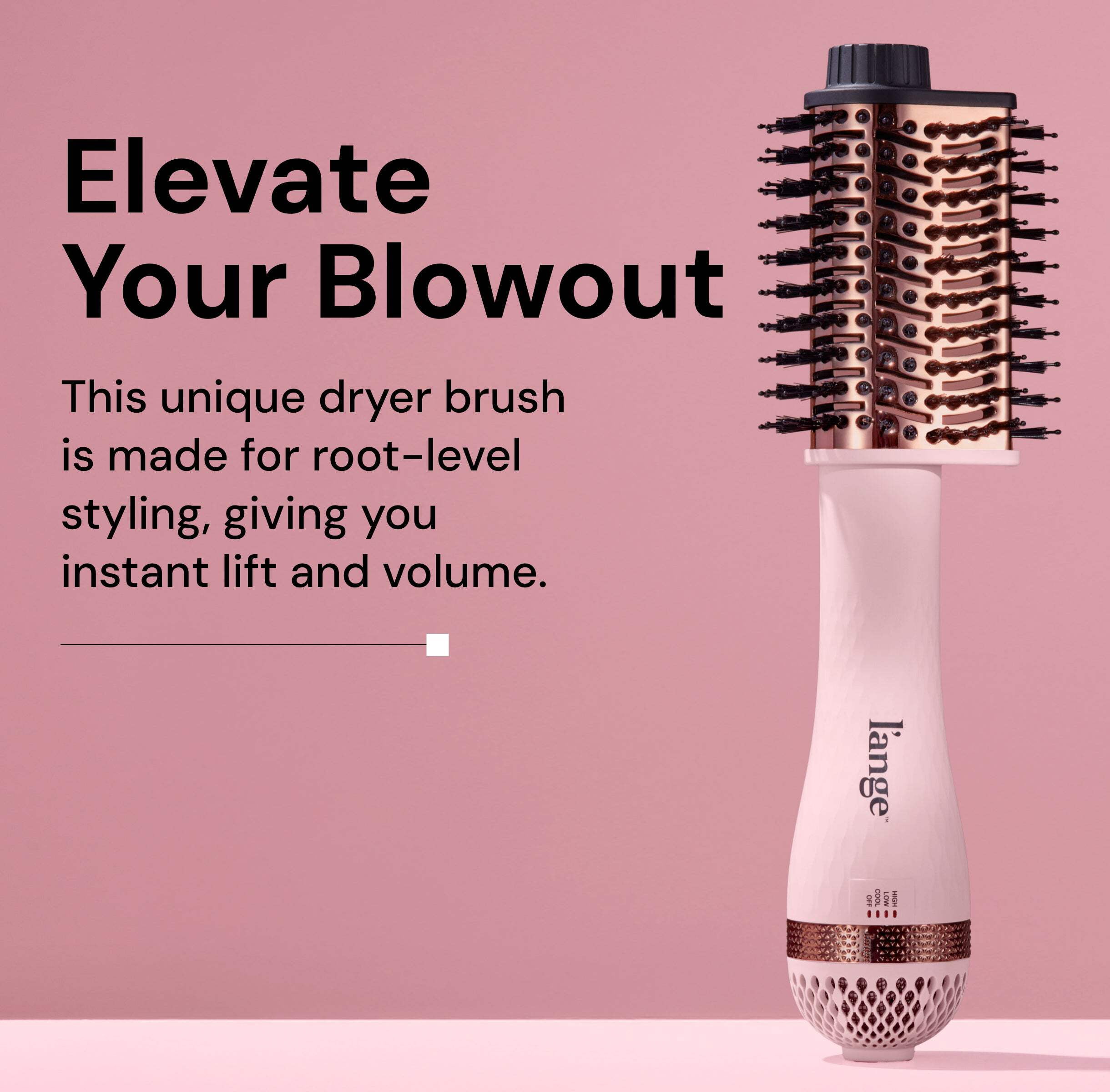 L'ange Hair Le Volume Elevé 65MM 2-in-1 Titanium Brush Dryer, 3 Heat Settings, 360° Vented Airflow, Bllush - Image 11