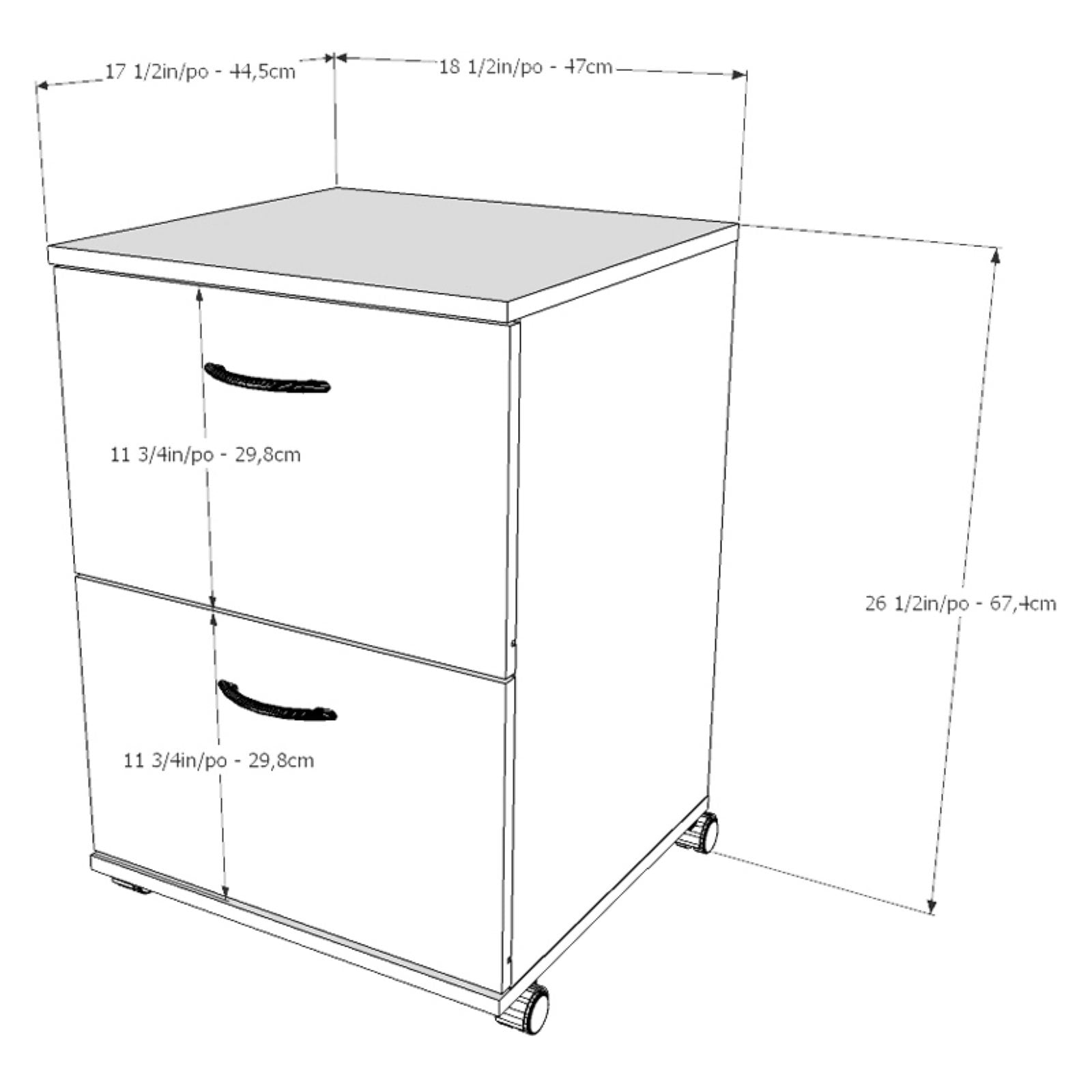 Nexera Pablo 2-Drawer Mobile Laminate Filing Cabinet, Cappuccino - Image 3