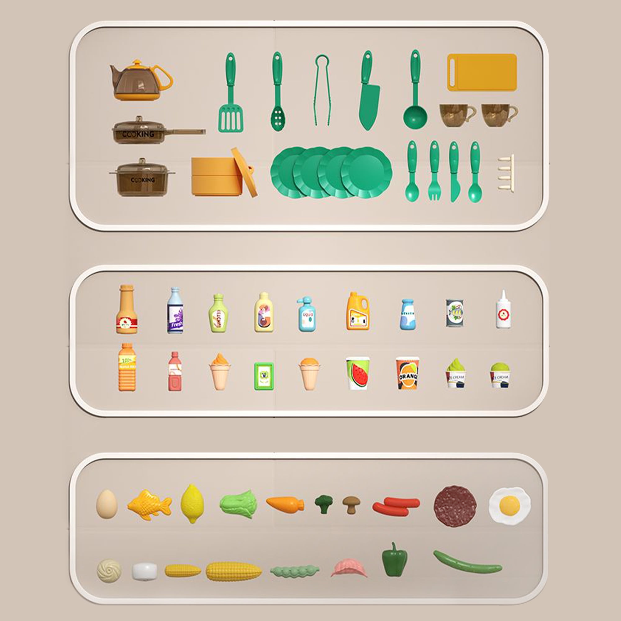 Lookfly 40.6 Inch Play Kitchen Set for Kids, Large Pretend Play Kitchen with Realistic Lights and Sounds, Simulation of Spray for Toddlers Girls Boys Gift ,Pink - Image 2